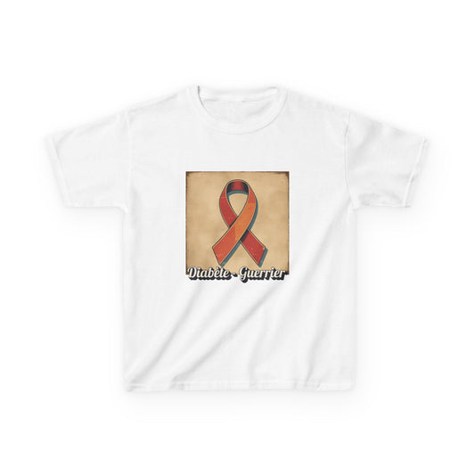 The Diabuddies Store Diabetes Warrior, Retro Look (French / Guerrier) - Kids Tee Diabetes Warrior, Retro Look (French / Guerrier) - Kids Tee: Let your young one show off their strength and style with our "Diabète Guerrier" Retro Look French Kids Tee! T-Sh