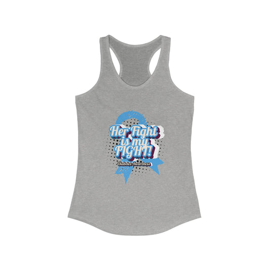 Her fight is my Fight! (Blue) - Racerback Tank The Diabuddies Store Tank Tops $19.96