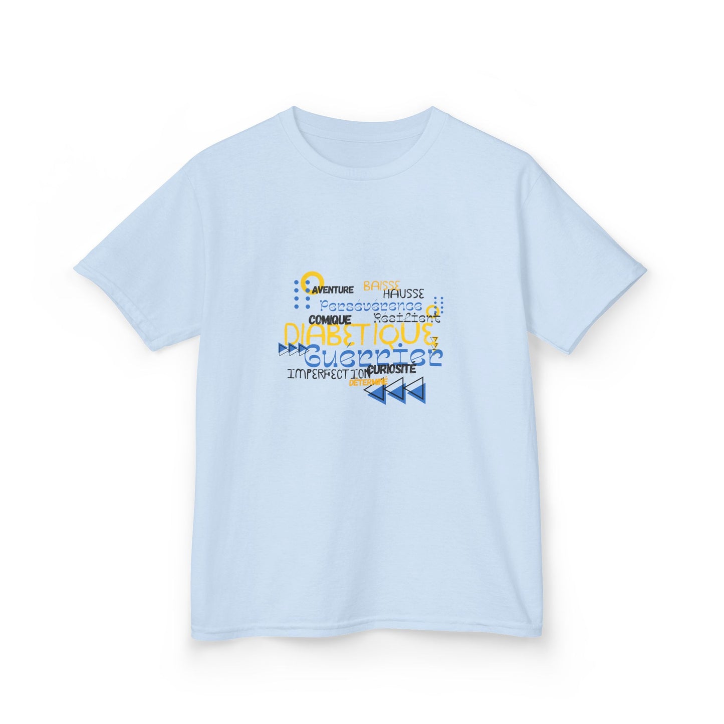 The Diabuddies Store Uplifted & Unleashed (French) - Kids Tee Uplifted & Unleashed (French) - Kids Tee: Embrace your strength, defy the odds. The "Uplifted & Unleashed" Kids Tee is more than just a Tee; it's a vibrant testament to the diabetic warrior wit