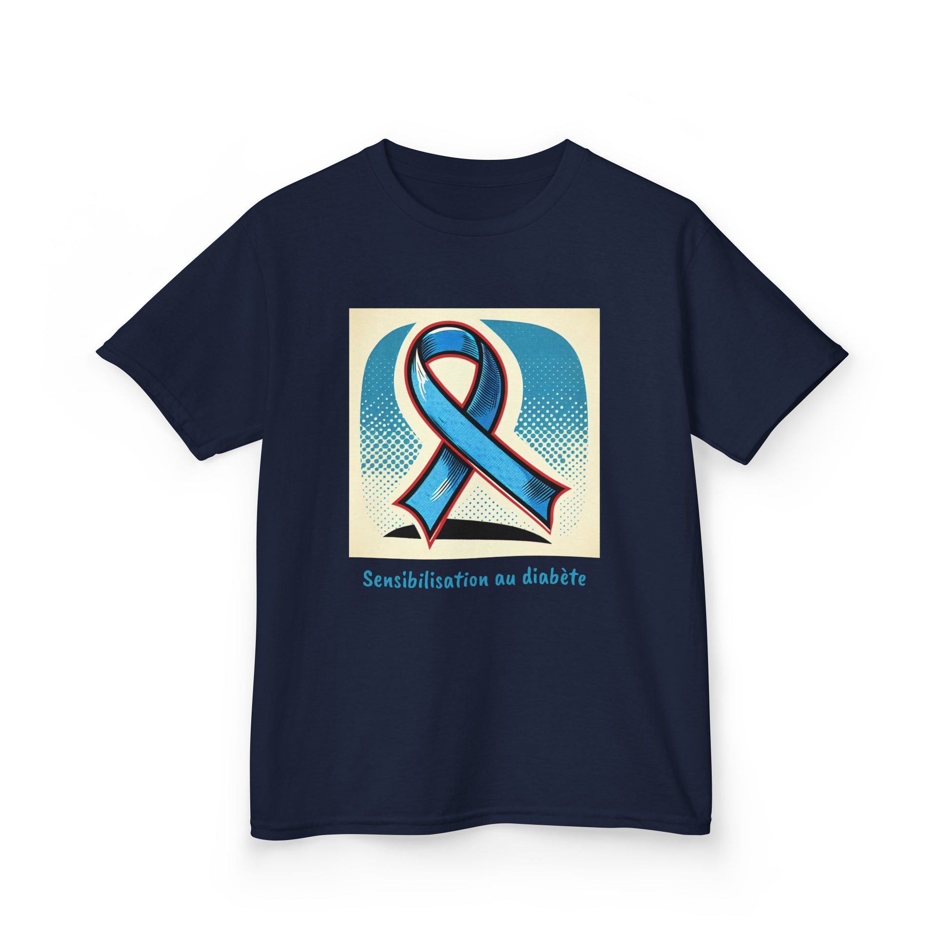 Diabetes Blue Ribbon (French) - Kids Tee The Diabuddies Store T-Shirts $19.22