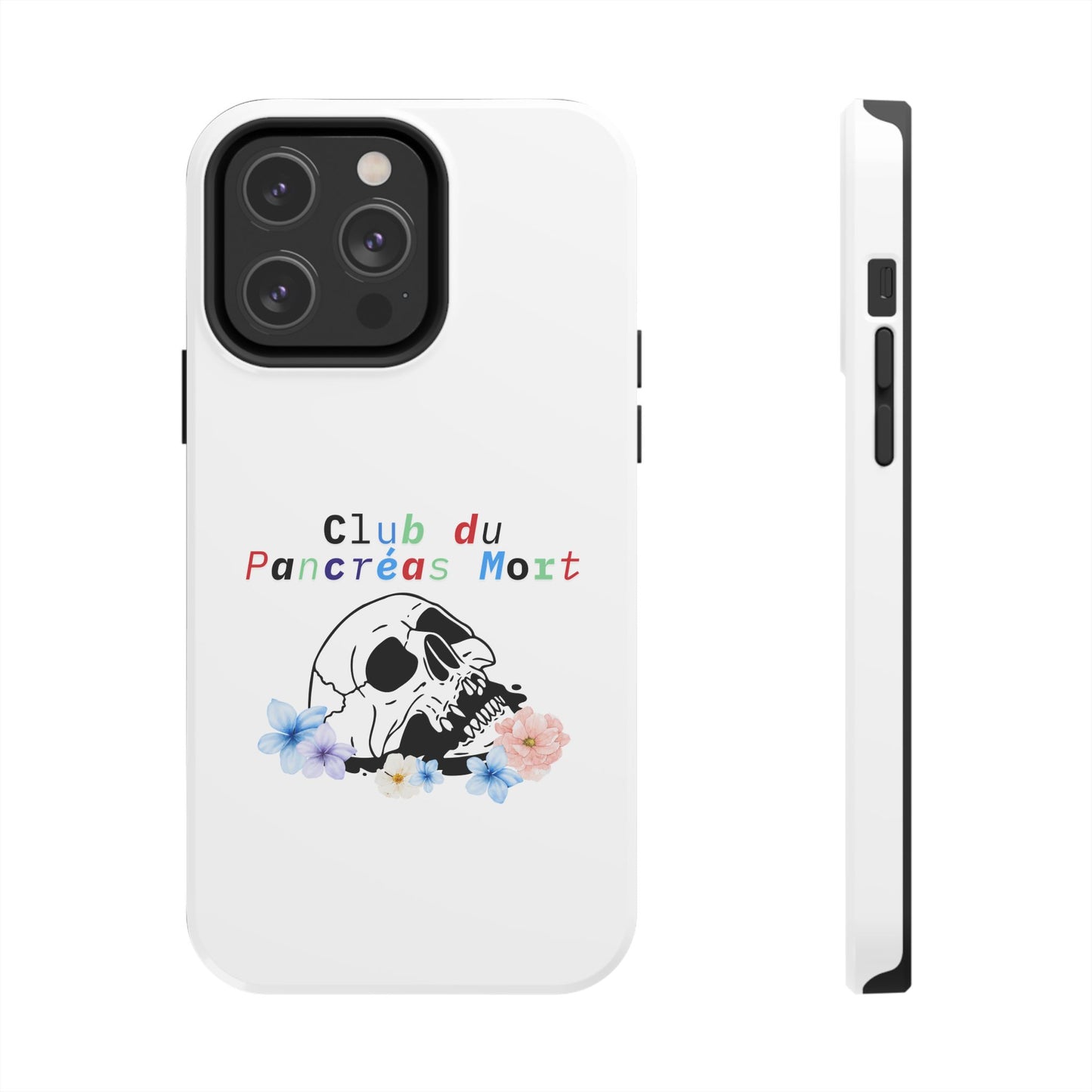 Skull & Flowers, Dead Pancreas Club (French) - Phone Cases The Diabuddies Store Mobile Phone Cases $18.23