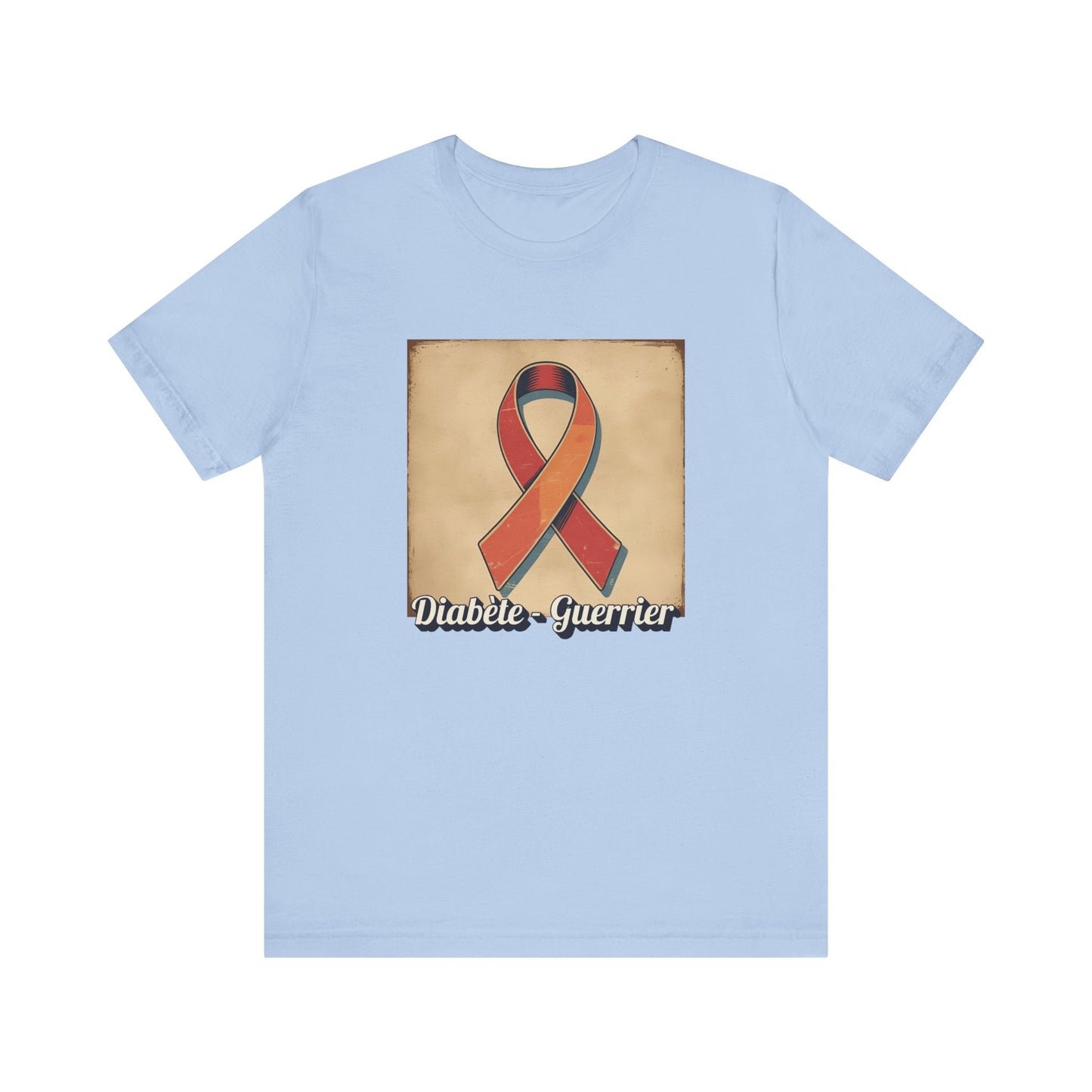 Diabetes Warrior, Retro Style (French/Guerrier) Unisex Tee The Diabuddies Store T-Shirts $22.50