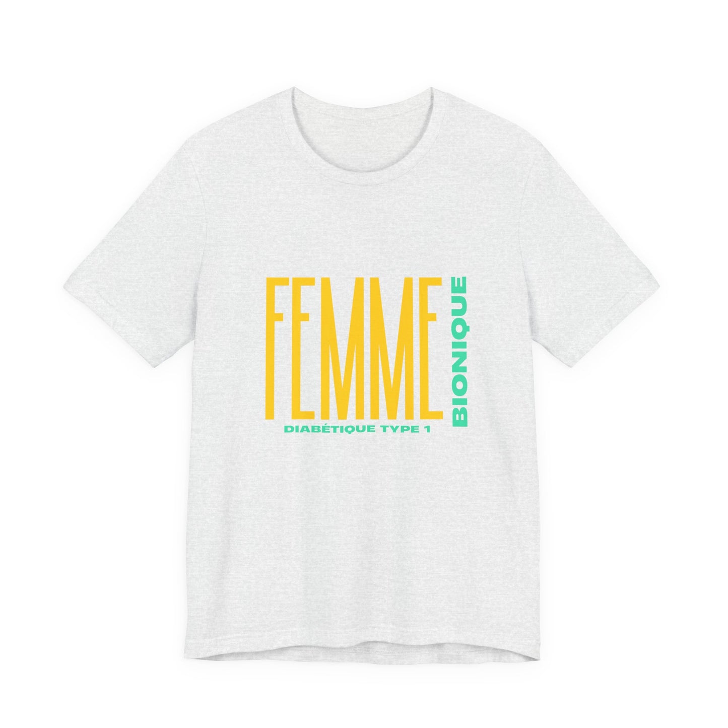 The Diabuddies Store Bionic Woman (French) - Unisex Tee Bionic Woman (French) - Unisex Tee: Unleash your inner Bionic strength! This Unisex Tee is a powerful statement of resilience, strength, and modern-day heroism for anyone living with Type 1 Diabetes.