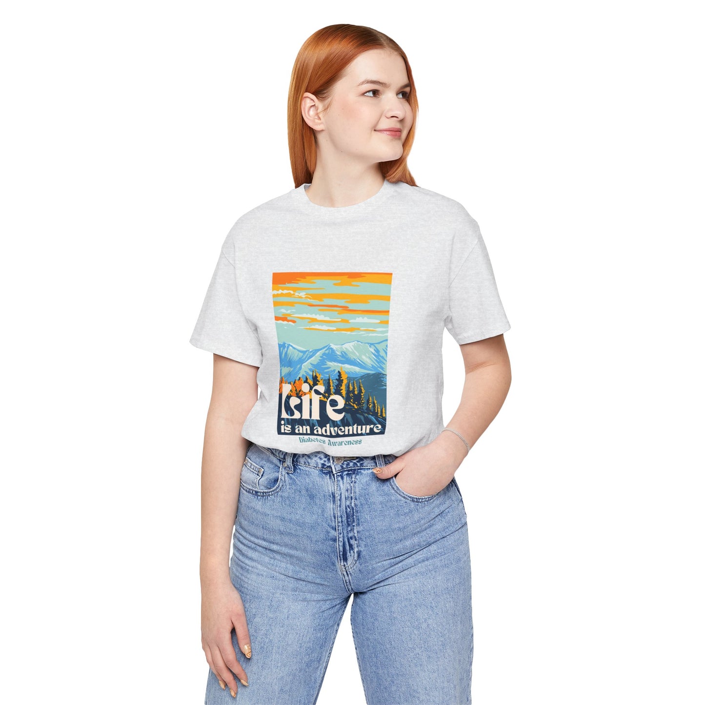 The Diabuddies Store Life is an Adventure, Mountains - Unisex Tee Life is an Adventure, Mountains - Unisex Tee: Soul in the outdoors? This tee's for you! Embrace nature's call, from peaks to trails. Your adventure starts here. T-Shirts $22.50