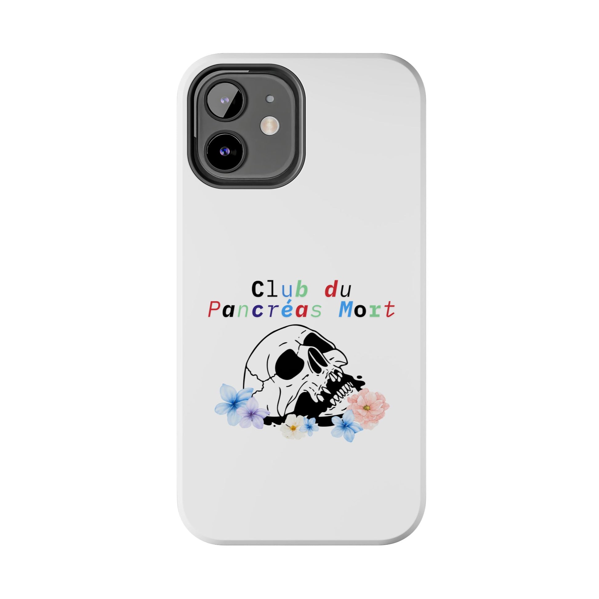 Skull & Flowers, Dead Pancreas Club (French) - Phone Cases The Diabuddies Store Mobile Phone Cases $18.23