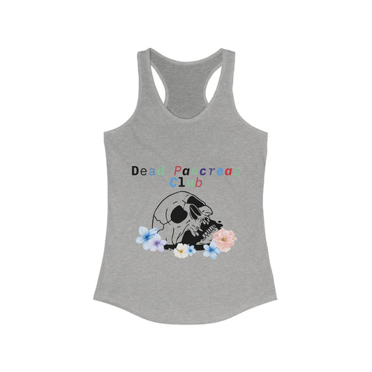 Skull & Flowers, Dead Pancreas club - Racerback Tank The Diabuddies Store Tank Tops $19.96
