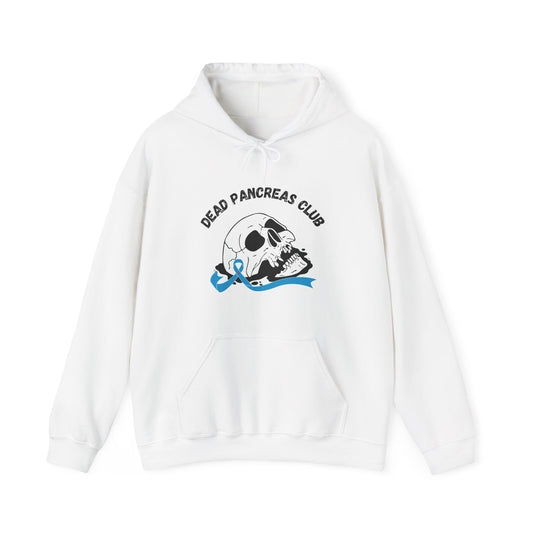 The Diabuddies Store Skull & Blue Ribbon, Dead Pancreas Club - Unisex Hoodie Skull & Blue Ribbon, Dead Pancreas Club - Unisex Hoodie: Show strength & support! Unique design for bold diabetes awareness. Hoodie Hoodies $32.41
