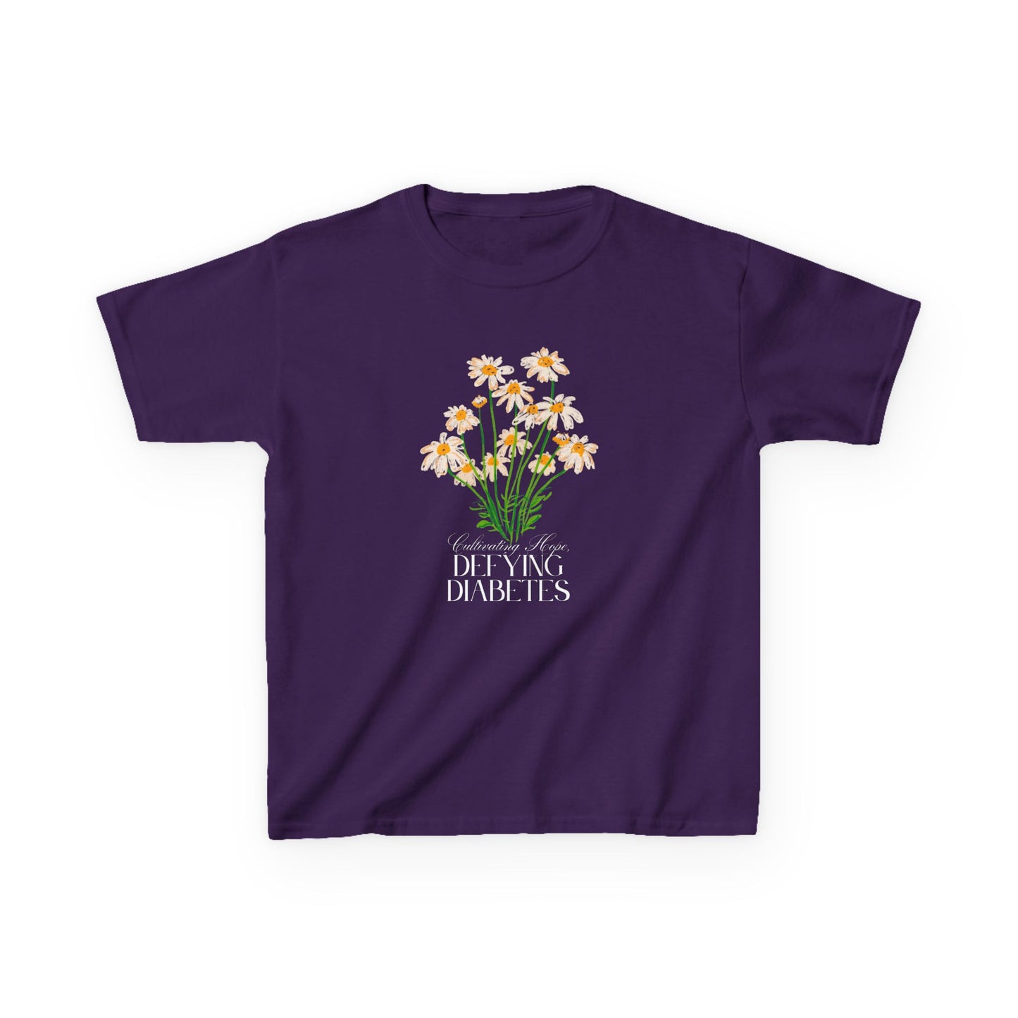 The Diabuddies Store Cultivating Hope, Defying Diabetes - Kids Tee Cultivating Hope, Defying Diabetes - Kids Tee: Wear your message of strength! This tee is a powerful statement of resilience and optimism for kids. T-Shirts $19.22