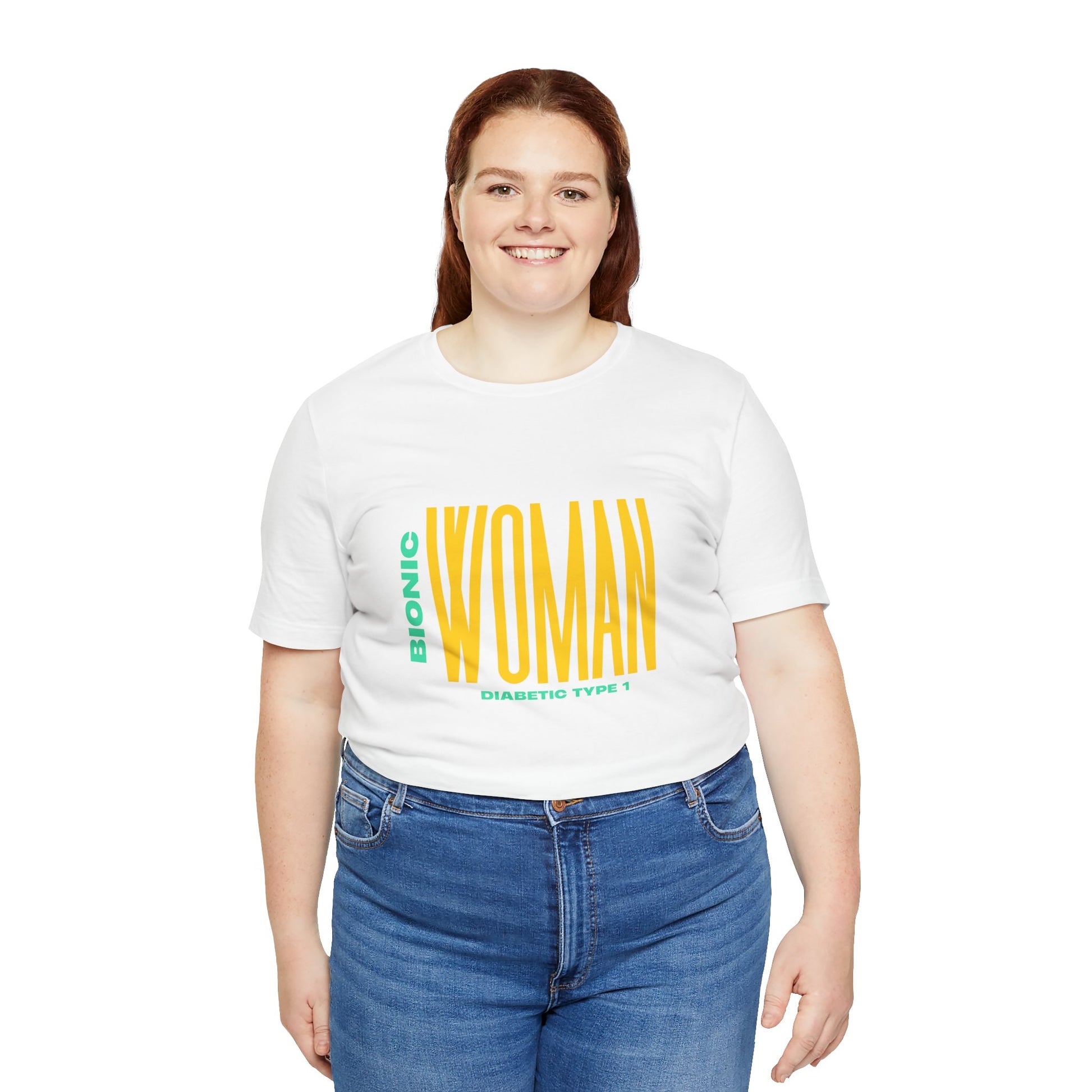 The Diabuddies Store Bionic Woman (Diabetes) - Unisex Tee Bionic Woman (Diabetes) - Unisex Tee: Unleash your inner Bionic strength! This Unisex Tee is a powerful statement of resilience, strength, and modern-day heroism for anyone living with Type 1 Diabe