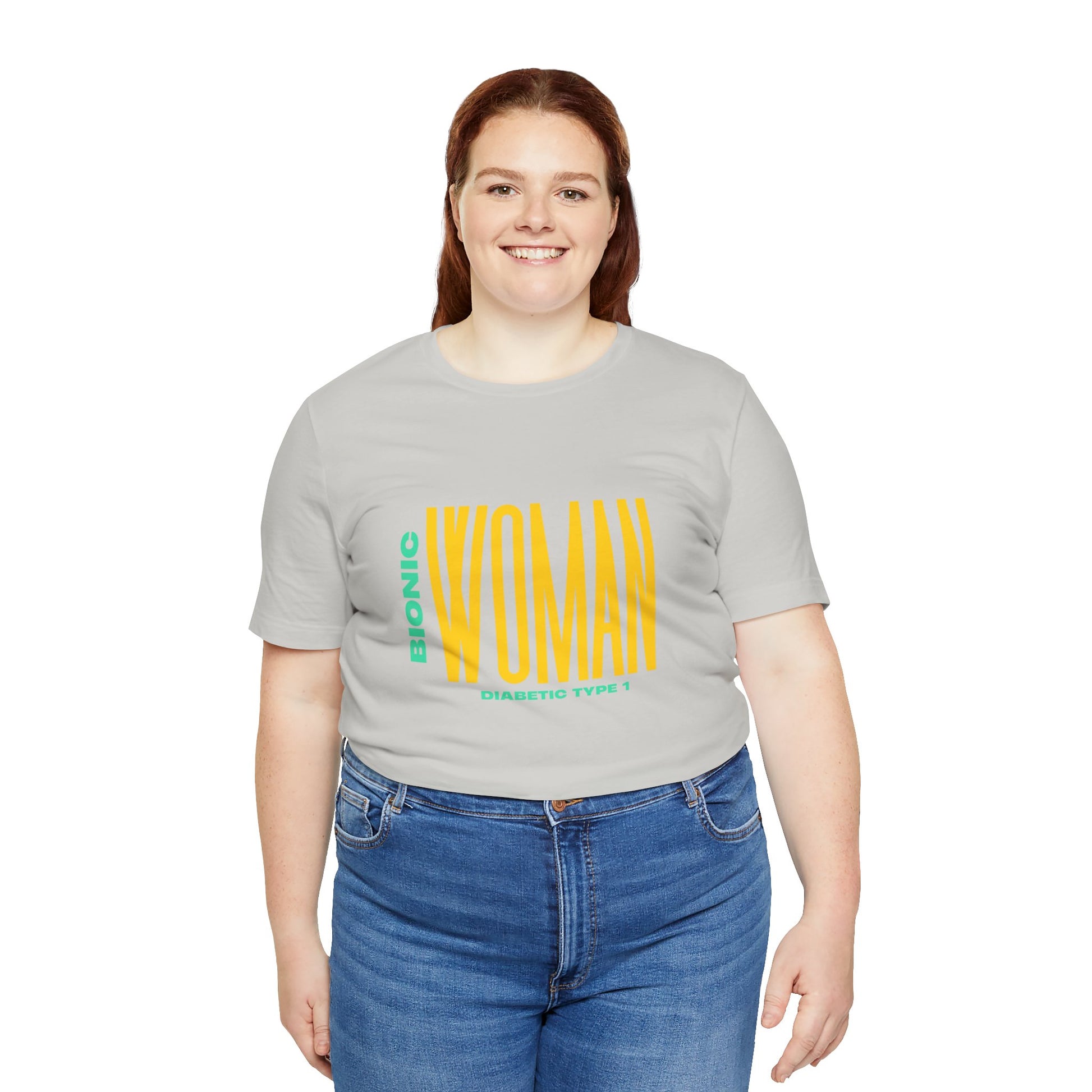 The Diabuddies Store Bionic Woman (Diabetes) - Unisex Tee Bionic Woman (Diabetes) - Unisex Tee: Unleash your inner Bionic strength! This Unisex Tee is a powerful statement of resilience, strength, and modern-day heroism for anyone living with Type 1 Diabe