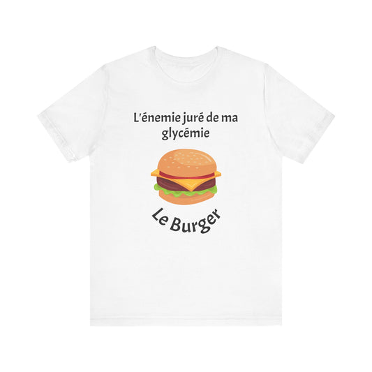 Blood Sugar's Arch Nemesis: The Burger (French) - Unisex Tee The Diabuddies Store T-Shirts $24.25