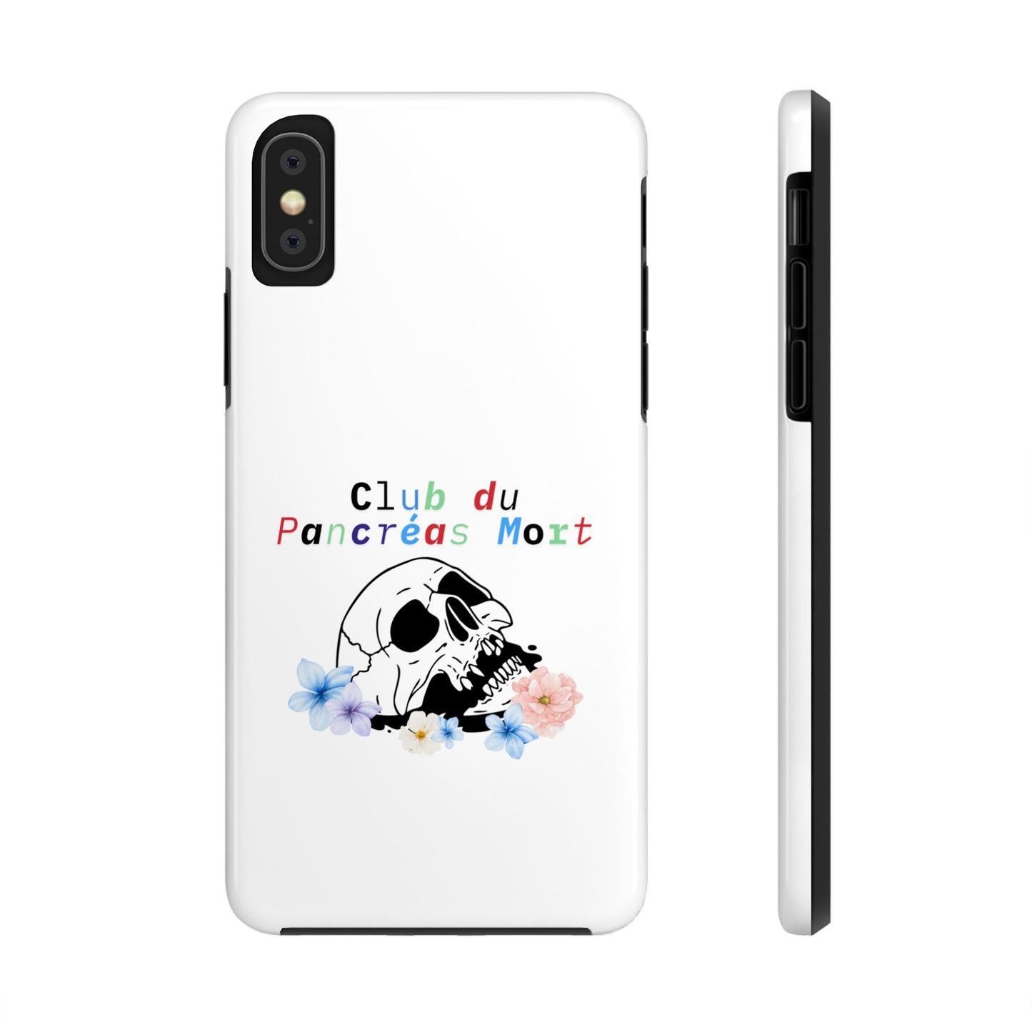 Skull & Flowers, Dead Pancreas Club (French) - Phone Cases The Diabuddies Store Mobile Phone Cases $18.23