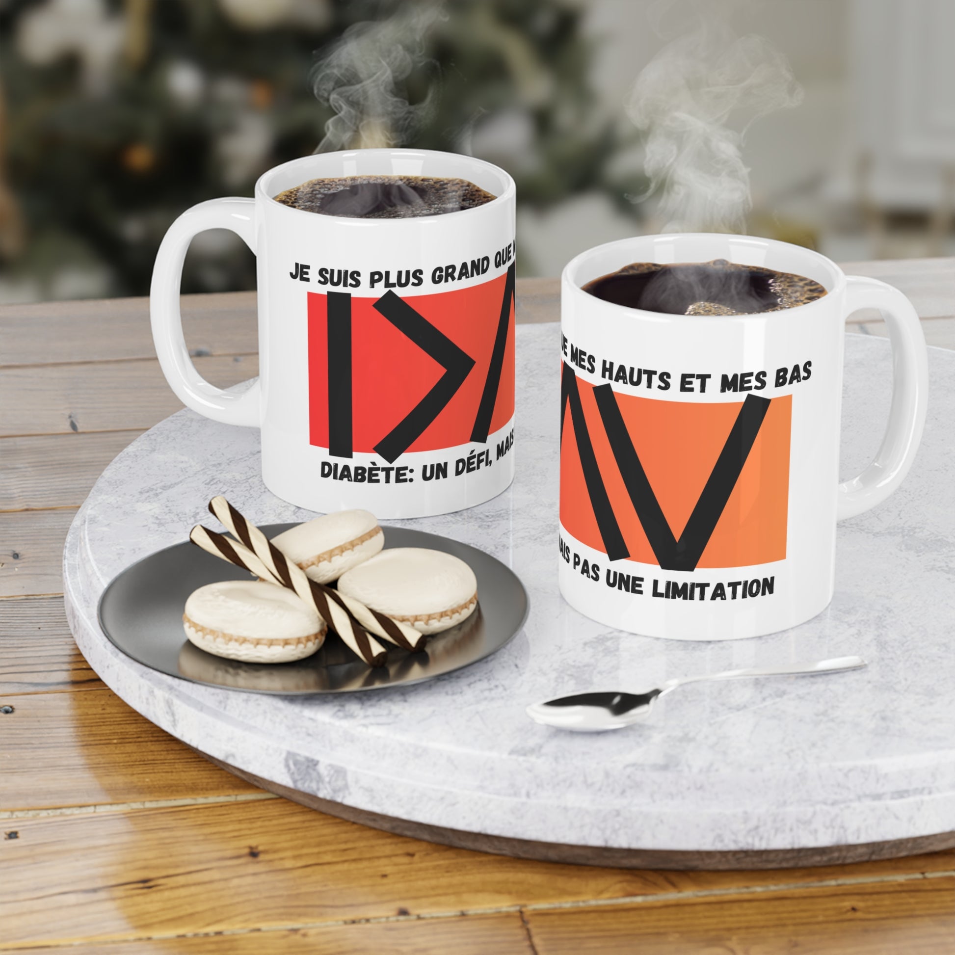 The Diabuddies Store Greater than (French/Orange) - Mug 11oz Greater than (French/Orange) - Mug 11oz: An inspirational mug that brings a daily reminder that you are greater than the highs and the lows during your coffee or tea routine. Perfect for anyone