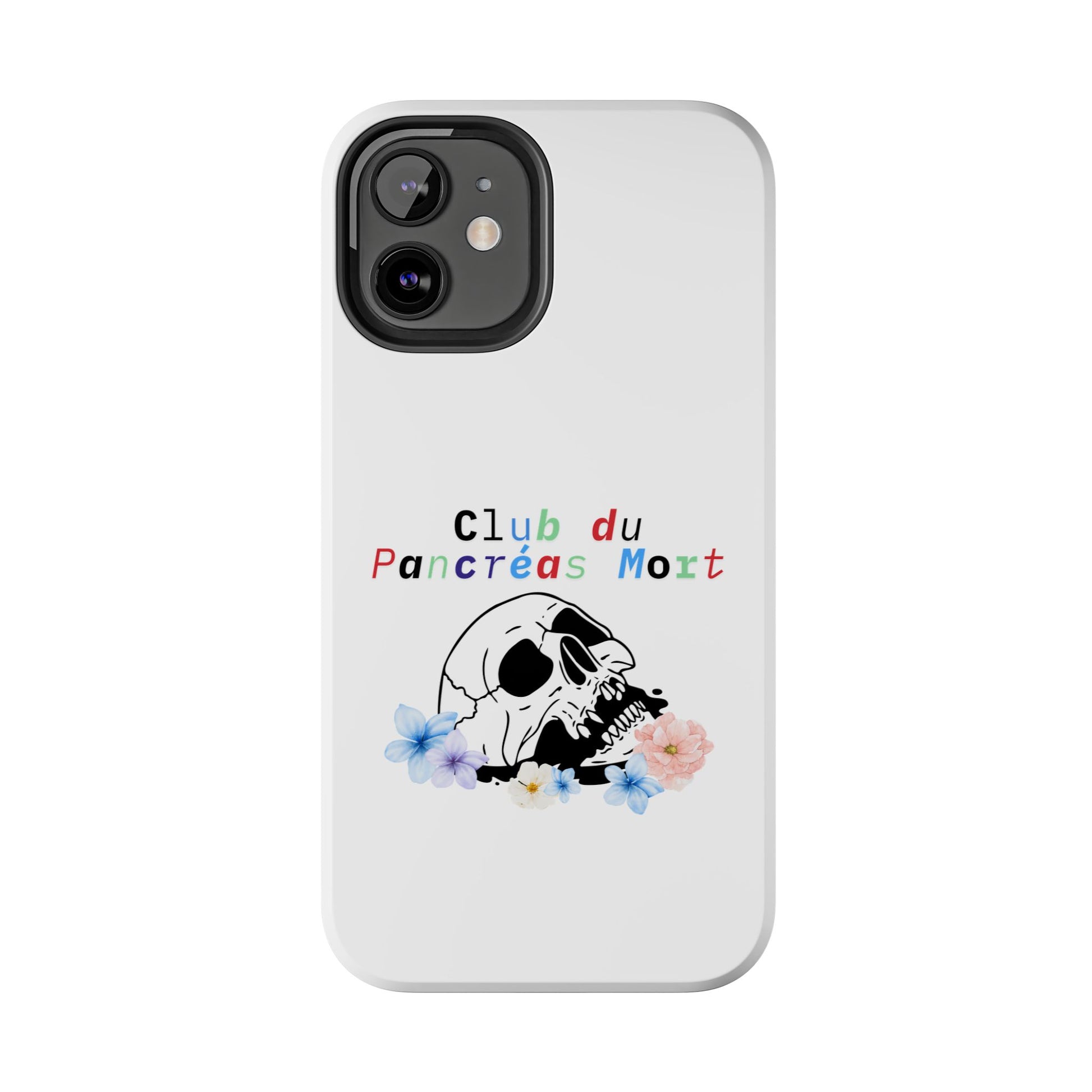 Skull & Flowers, Dead Pancreas Club (French) - Phone Cases The Diabuddies Store Mobile Phone Cases $18.23