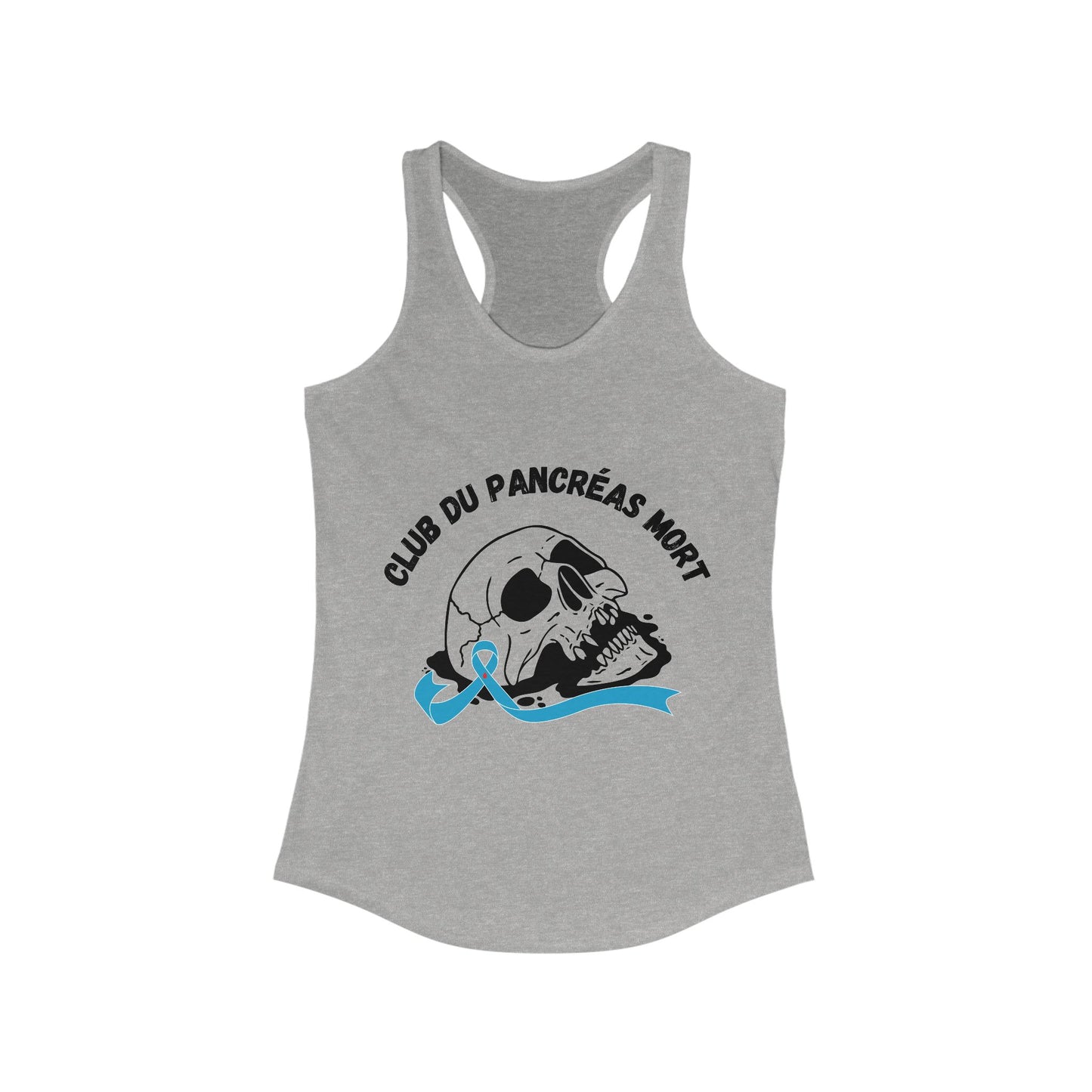 Skull & Blue Ribbon Dead Pancreas Club (French) Tank The Diabuddies Store Tank Tops $19.96