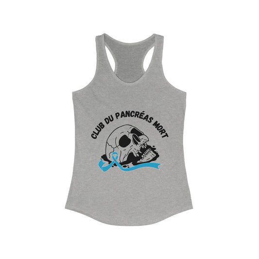 Skull & Blue Ribbon Dead Pancreas Club (French) Tank The Diabuddies Store Tank Tops $19.96