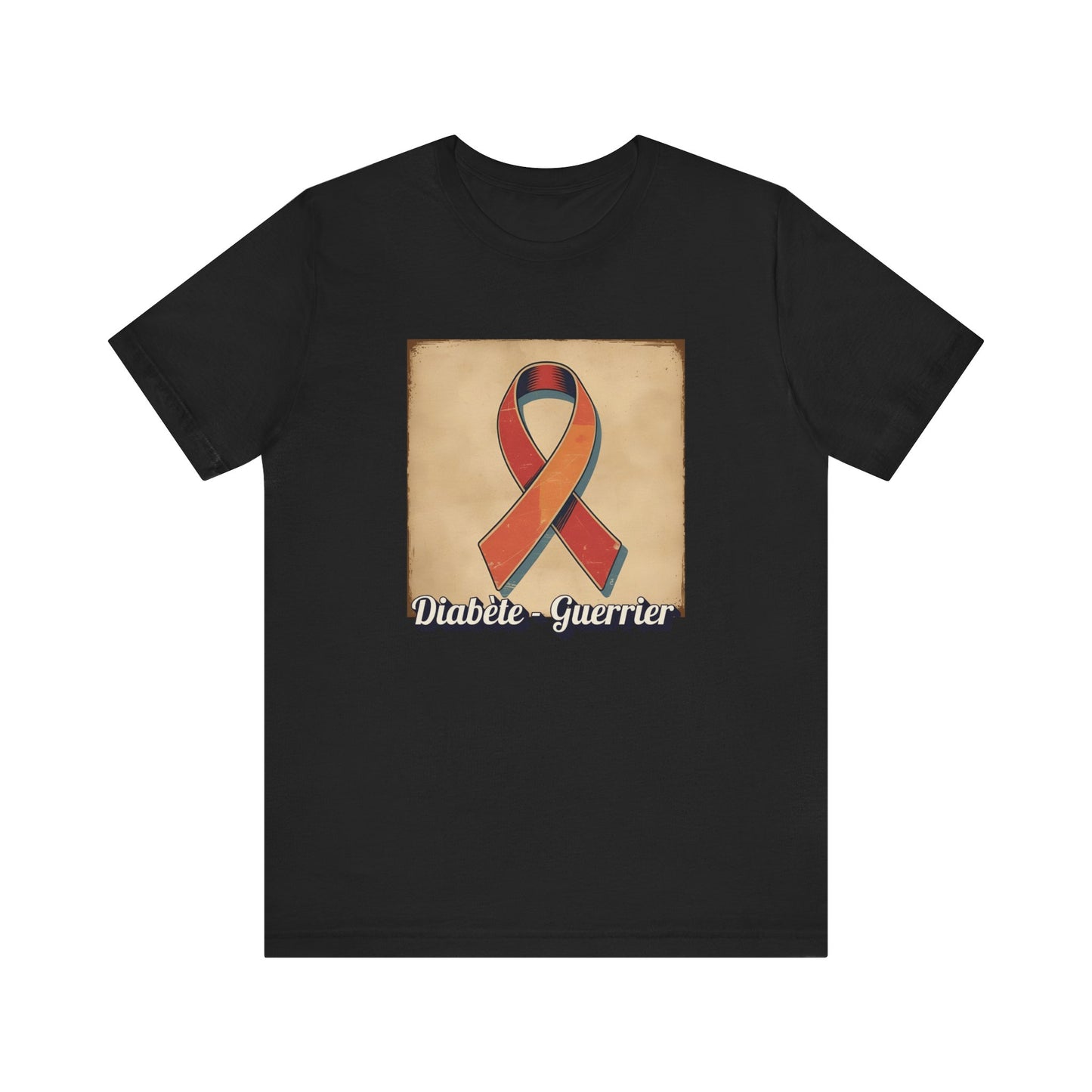 Diabetes Warrior, Retro Style (French/Guerrier) Unisex Tee The Diabuddies Store T-Shirts $30.27