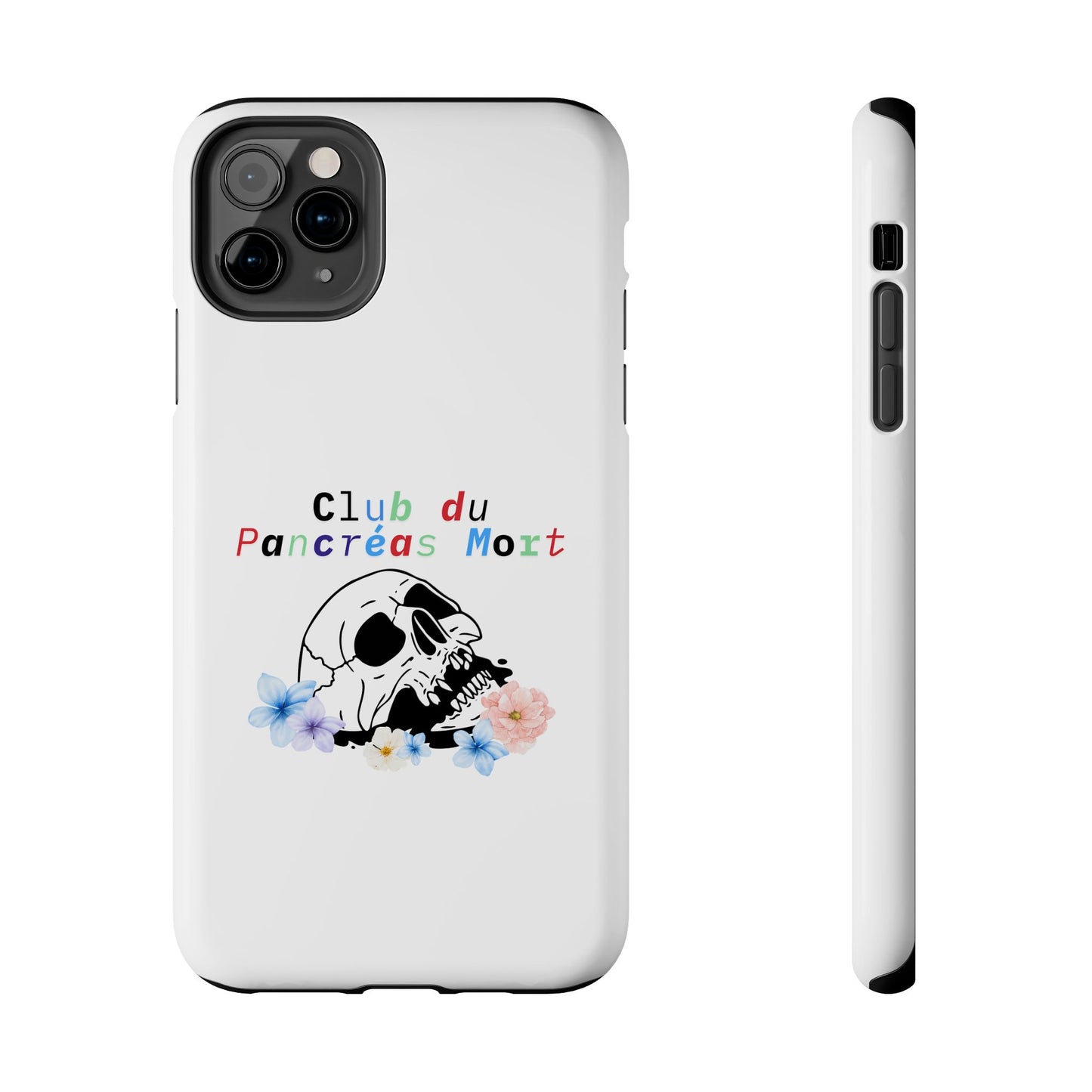 Skull & Flowers, Dead Pancreas Club (French) - Phone Cases The Diabuddies Store Mobile Phone Cases $18.23