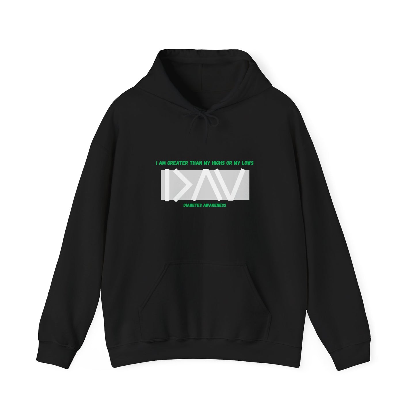 The Diabuddies Store Greater Than (Grey & Green) - Unisex Hoodie Greater Than (Grey & Green) - Unisex Hoodie: You are always greater than your challenges. Our Hoodie, featuring a stylish grey with vibrant green accents, is more than just comfortable appar