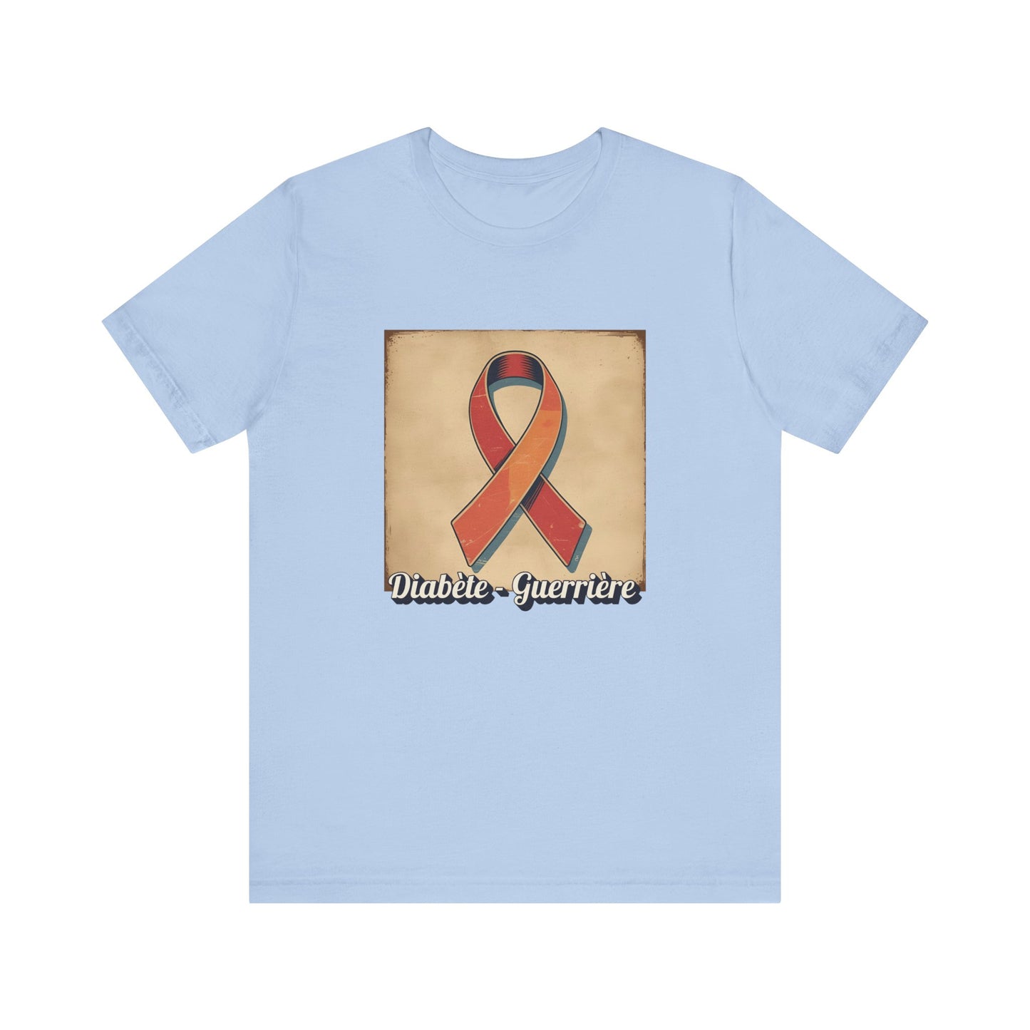 Diabetes Warrior, Retro Style (French/Guerrière) Unisex Tee The Diabuddies Store T-Shirts $22.50