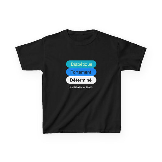 Strongly Determined Diabetic (French) - Kids Tee The Diabuddies Store T-Shirts $19.22
