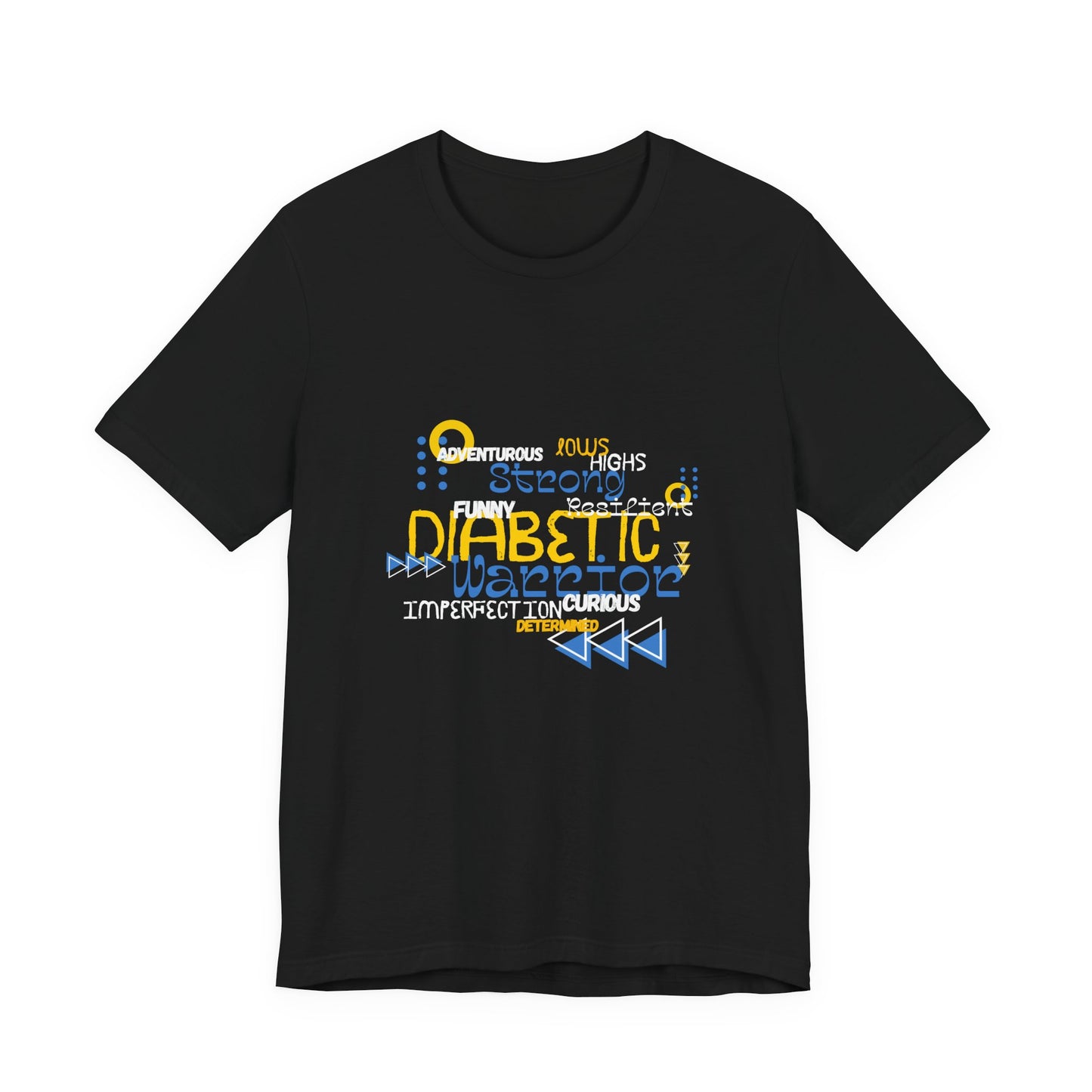 The Diabuddies Store Uplifted & Unleashed - Unisex Tee Uplifted & Unleashed - Unisex Tee: Embrace your strength, defy the odds. The "Uplifted & Unleashed" tee is more than just a shirt; it's a vibrant testament to the diabetic warrior within. Adorned with