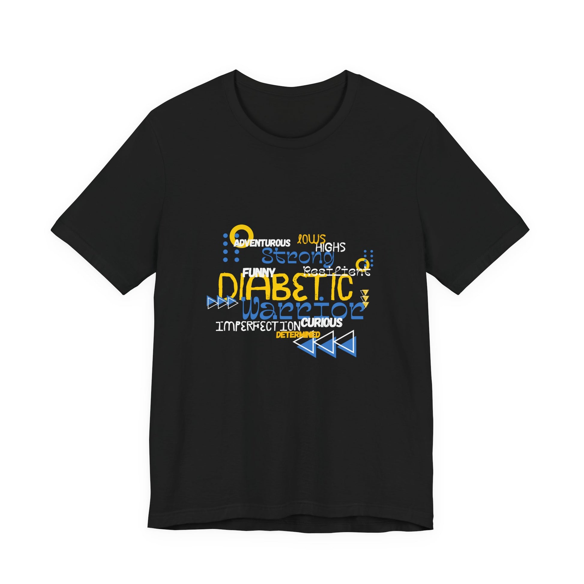 The Diabuddies Store Uplifted & Unleashed - Unisex Tee Uplifted & Unleashed - Unisex Tee: Embrace your strength, defy the odds. The "Uplifted & Unleashed" tee is more than just a shirt; it's a vibrant testament to the diabetic warrior within. Adorned with