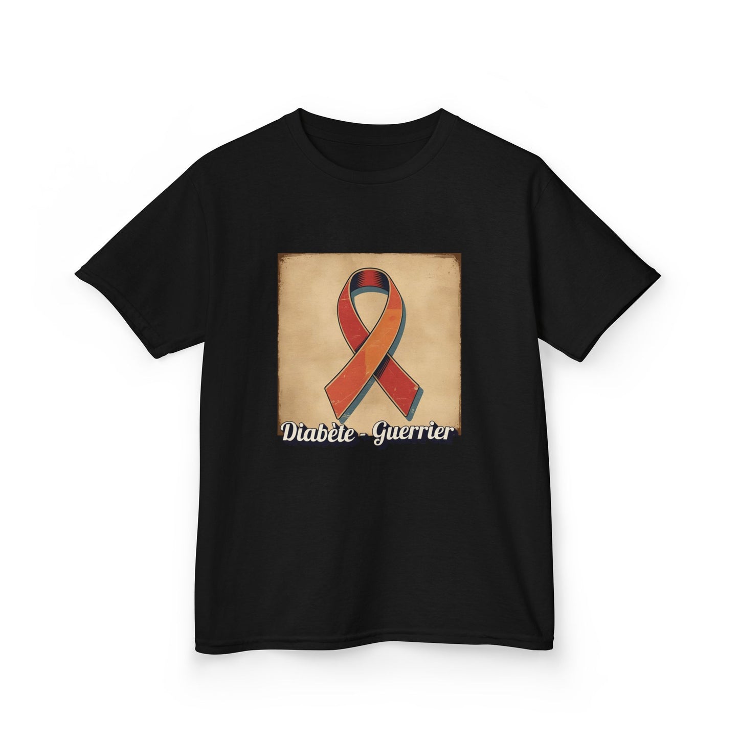 The Diabuddies Store Diabetes Warrior, Retro Look (French / Guerrier) - Kids Tee Diabetes Warrior, Retro Look (French / Guerrier) - Kids Tee: Let your young one show off their strength and style with our "Diabète Guerrier" Retro Look French Kids Tee! T-Sh