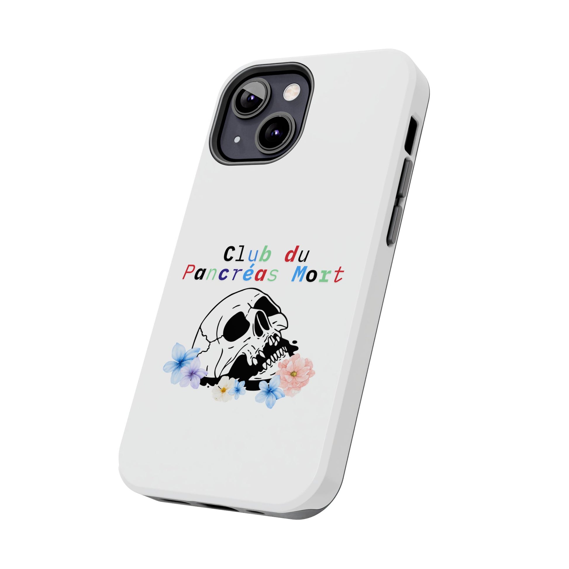 Skull & Flowers, Dead Pancreas Club (French) - Phone Cases The Diabuddies Store Mobile Phone Cases $18.23