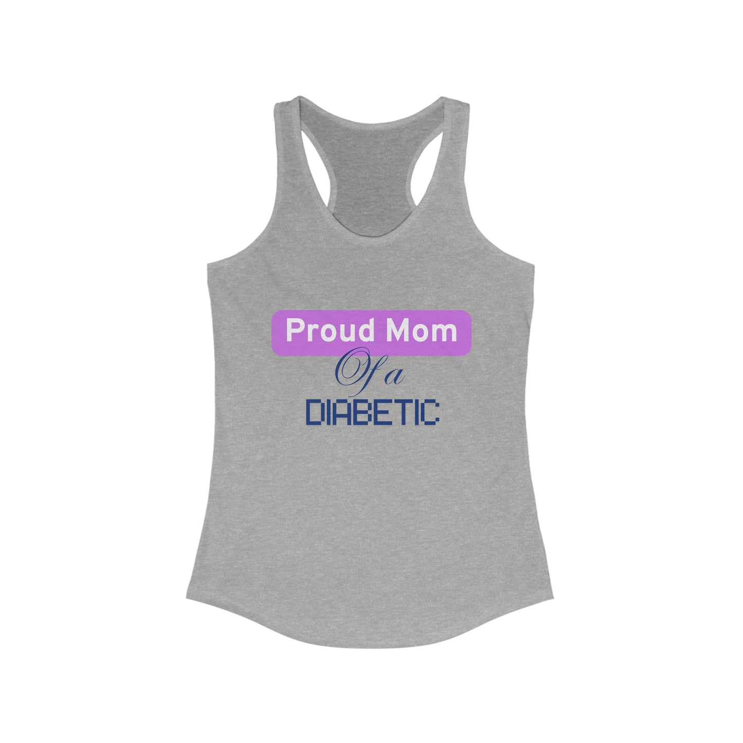 Proud Mom of Diabetic Warrior - Racerback Tank The Diabuddies Store Tank Tops $19.96