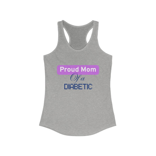 Proud Mom of Diabetic Warrior - Racerback Tank The Diabuddies Store Tank Tops $19.96