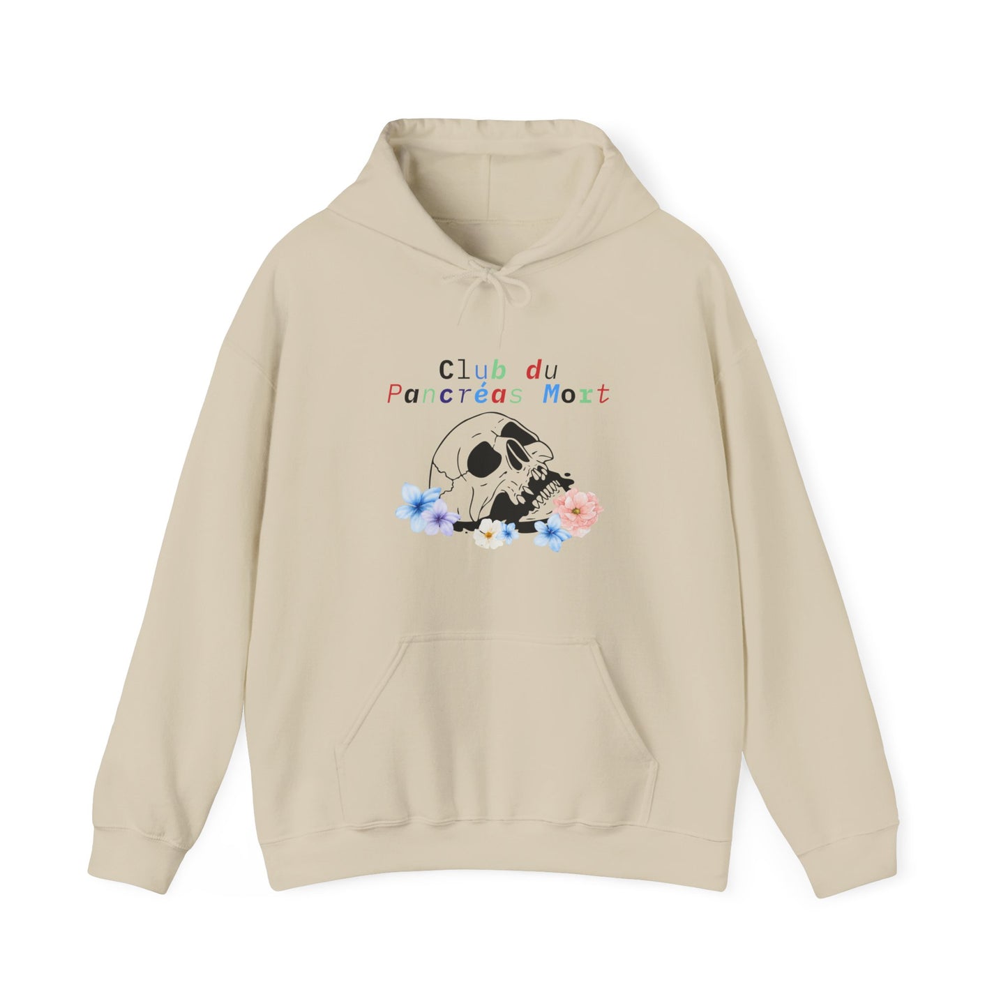 Skull & Flowers, Dead Pancreas Club (French) - Unisex Hoodie The Diabuddies Store Hoodies $32.41