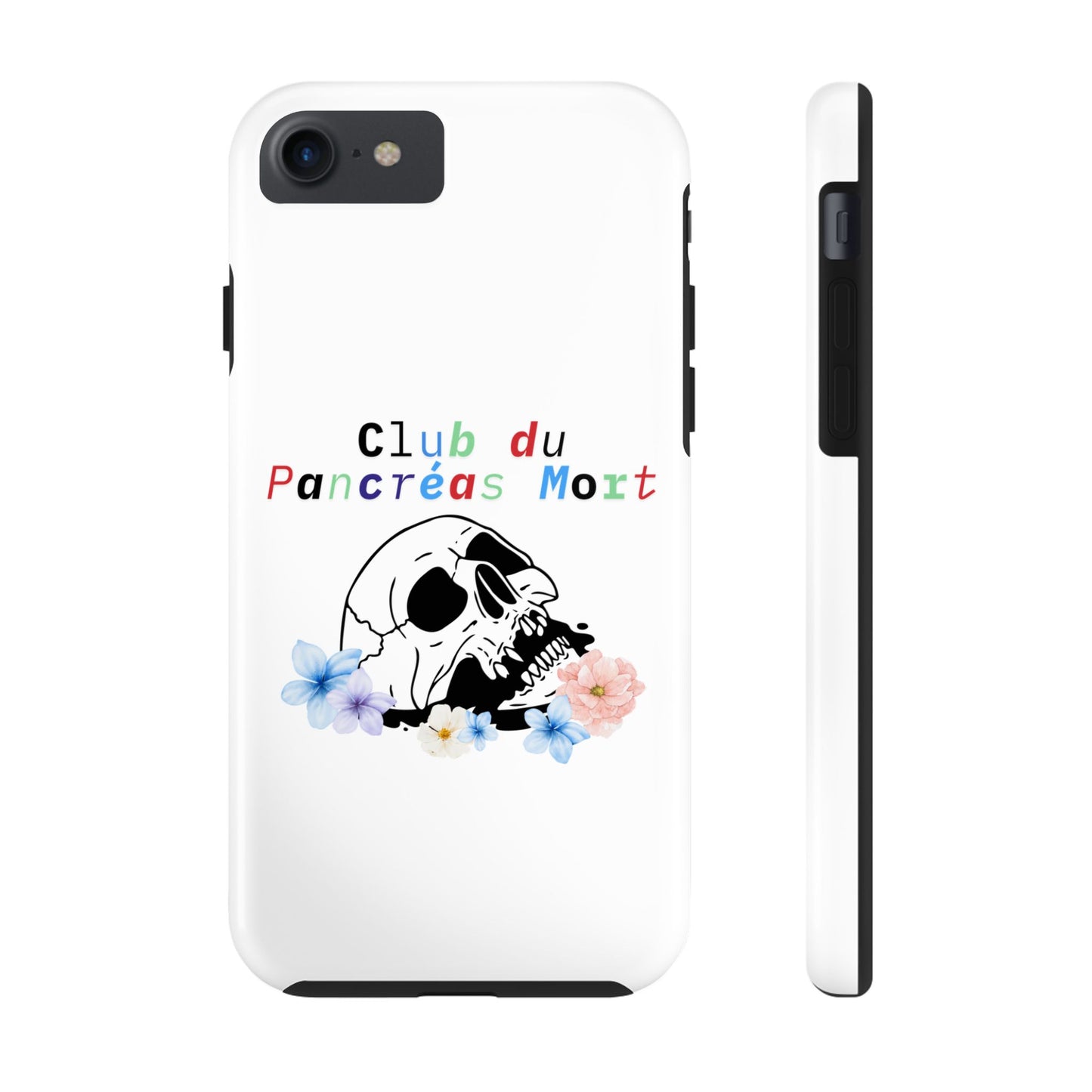 Skull & Flowers, Dead Pancreas Club (French) - Phone Cases The Diabuddies Store Mobile Phone Cases $18.23