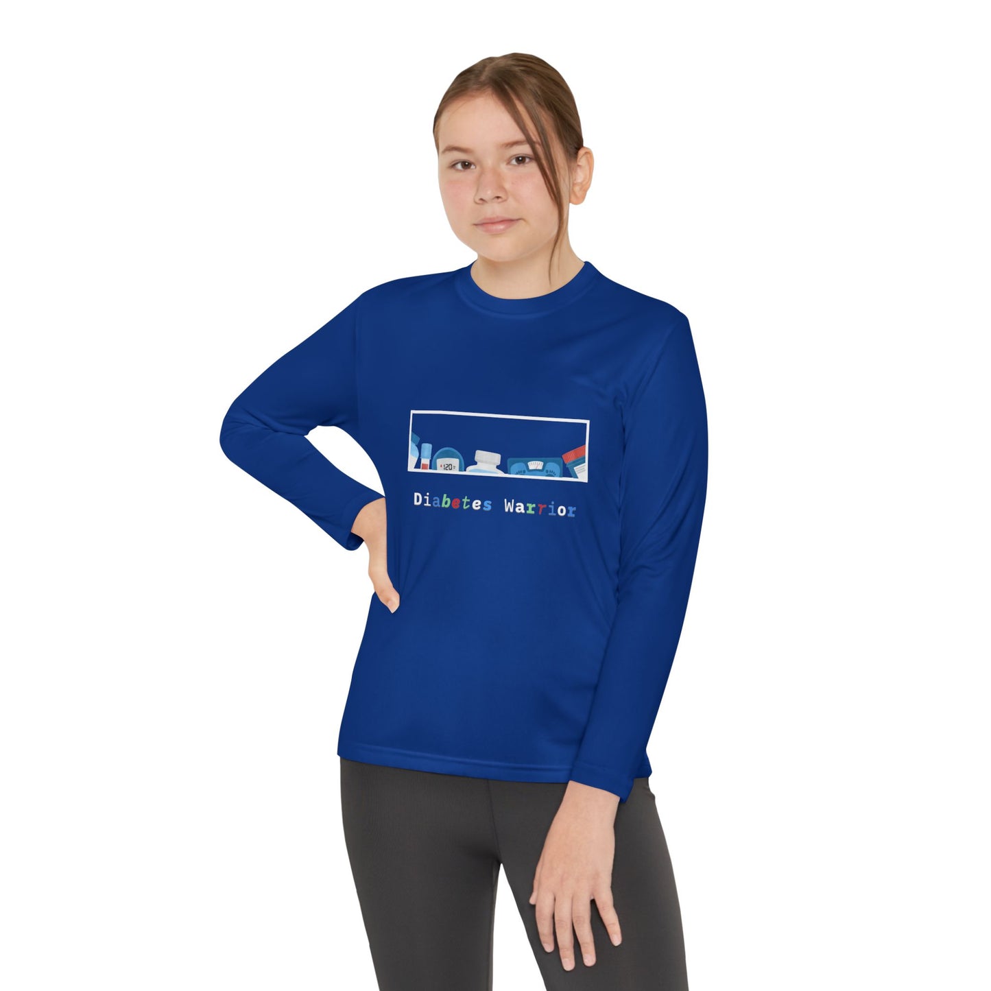 Diabetes Warrior w/supplies - Youth Longsleeve Tee The Diabuddies Store T-Shirts $23.44