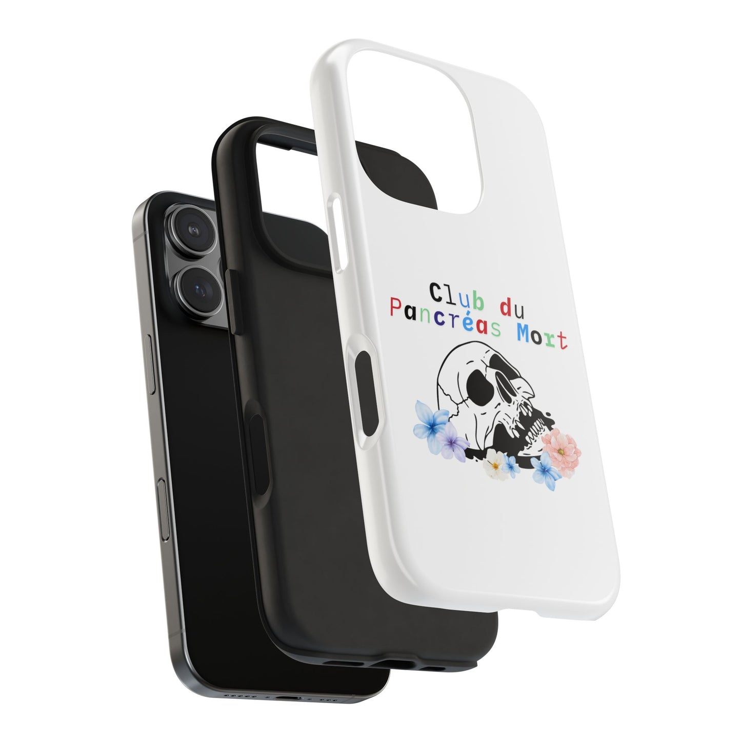 Skull & Flowers, Dead Pancreas Club (French) - Phone Cases The Diabuddies Store Mobile Phone Cases $18.23
