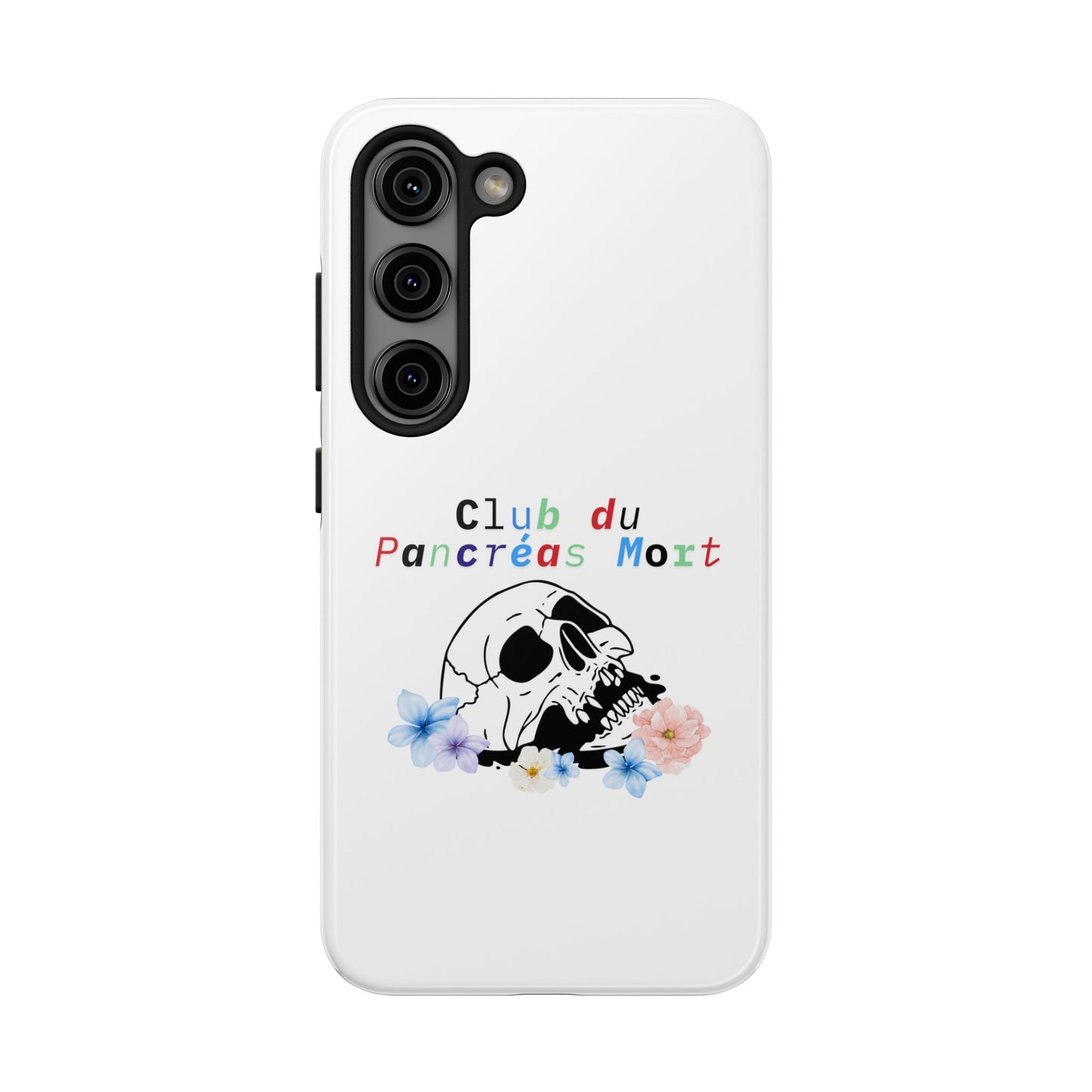 Skull & Flowers, Dead Pancreas Club (French) - Phone Cases The Diabuddies Store Mobile Phone Cases $18.23