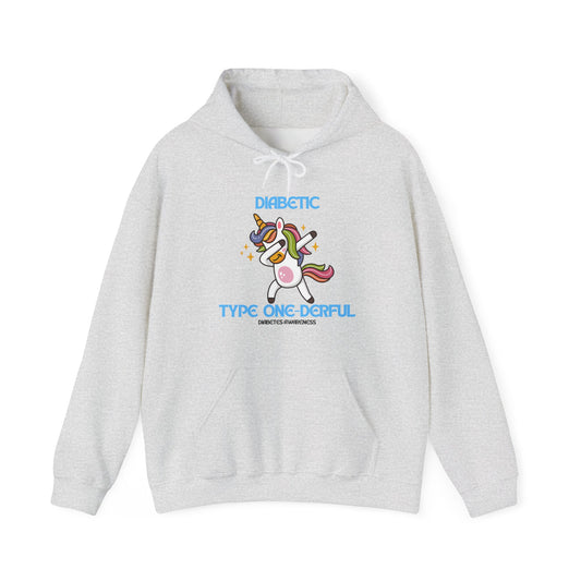 The Diabuddies Store Type One-derful - Unisex Hoodie Type One-derful - Unisex Hoodie: Uniquely Strong, Absolutely Wonderful. Embrace your journey with pride! Our "Type One-derful" tee is a joyful and empowering tribute to everyone living with Type 1 diabe