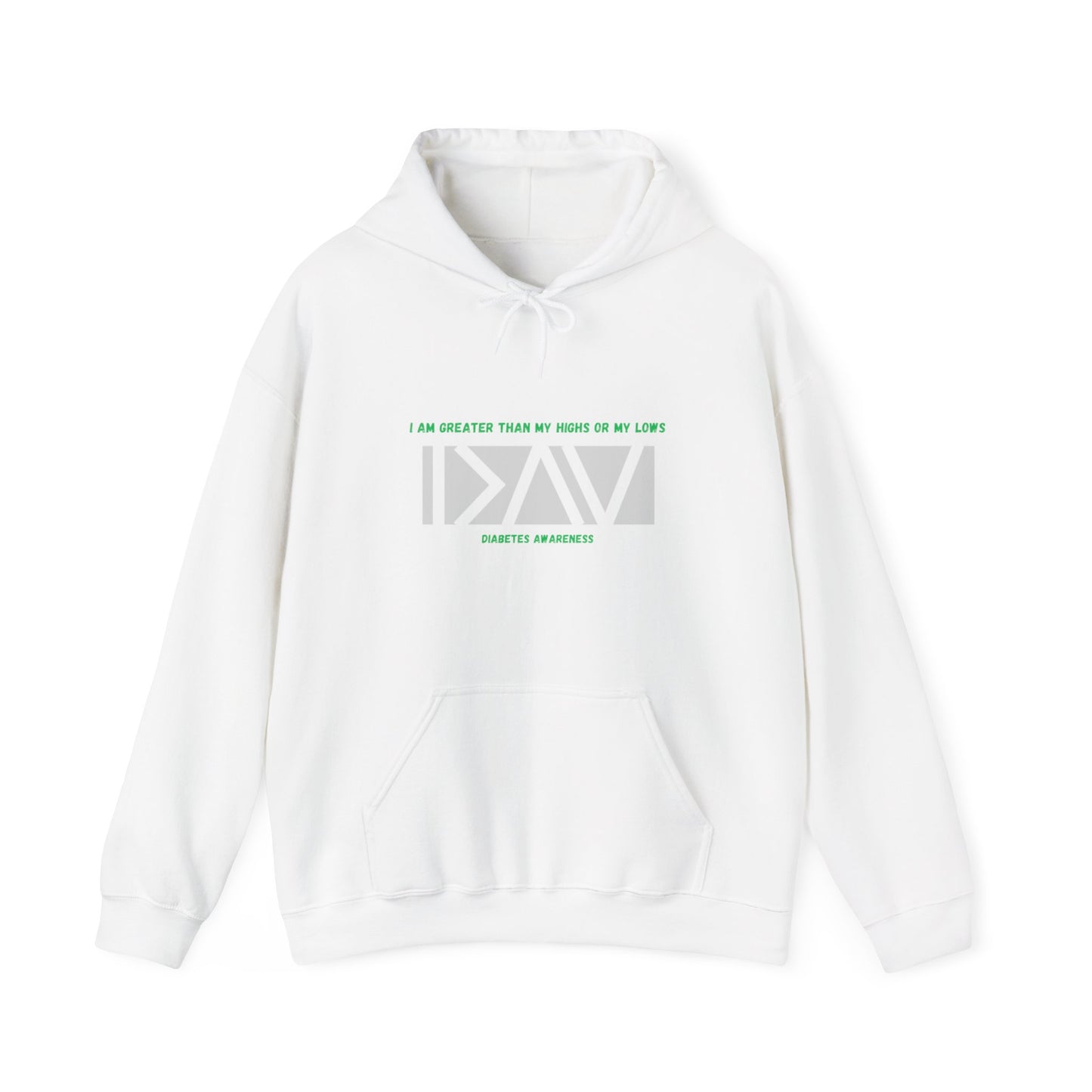 The Diabuddies Store Greater Than (Grey & Green) - Unisex Hoodie Greater Than (Grey & Green) - Unisex Hoodie: You are always greater than your challenges. Our Hoodie, featuring a stylish grey with vibrant green accents, is more than just comfortable appar