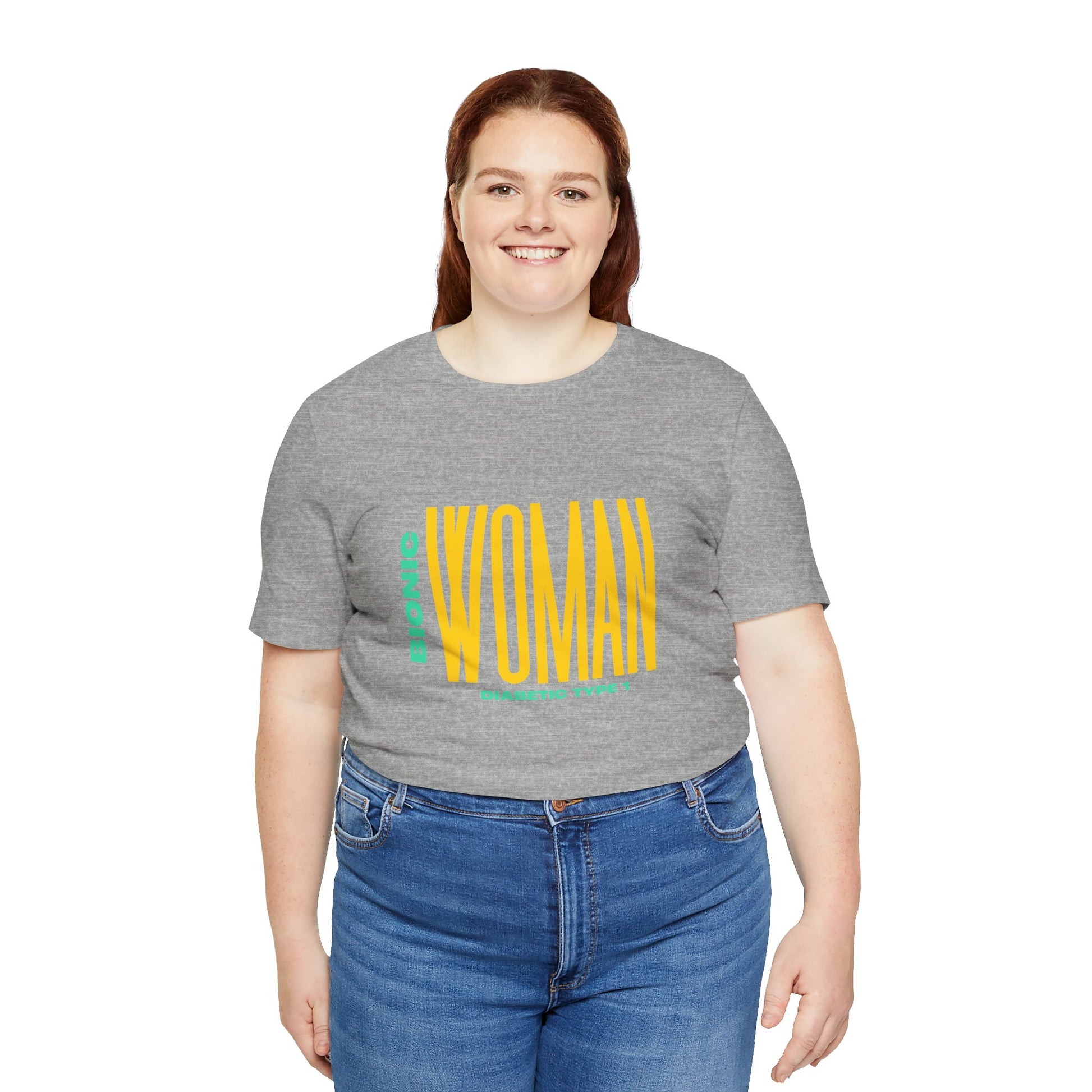The Diabuddies Store Bionic Woman (Diabetes) - Unisex Tee Bionic Woman (Diabetes) - Unisex Tee: Unleash your inner Bionic strength! This Unisex Tee is a powerful statement of resilience, strength, and modern-day heroism for anyone living with Type 1 Diabe