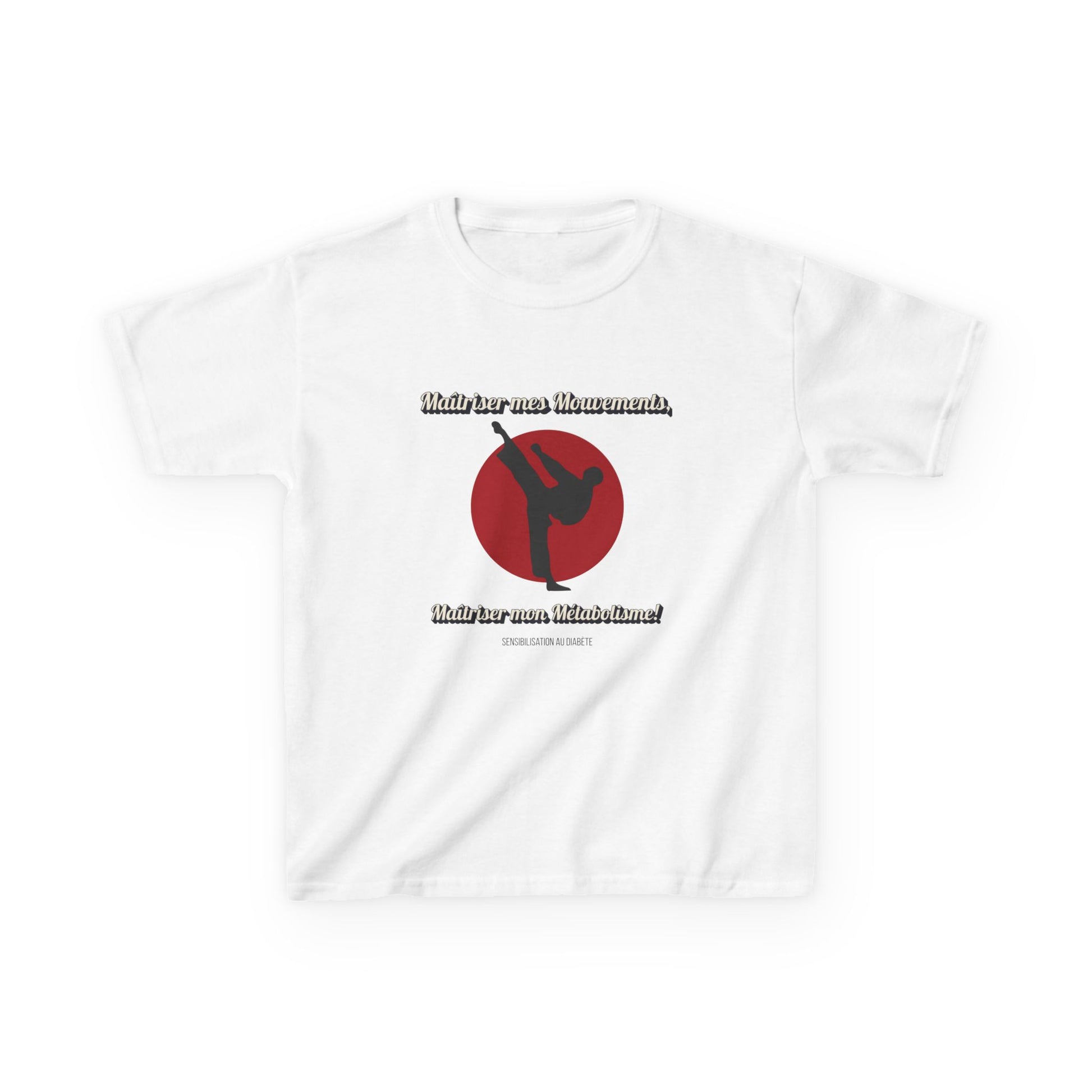 The Diabuddies Store Diabetes & Karate (French) - Kids Tee Diabetes & Karate (French) - Kids Tee: Unleash your inner warrior with our "Diabetes & Karate" kids Tee! This tee features the empowering phrase: "Maîtriser mes mouvements, maîtriser mon métabolis