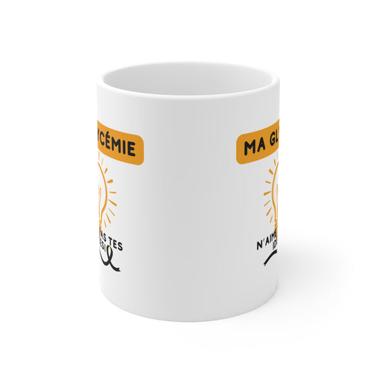 The Diabuddies Store My Blood Sugar Doesn't like your Ideas (French) - Mug 11oz My Blood Sugar Doesn't like your Ideas (French) - Mug 11oz: We get it. Some mornings (or afternoons, or evenings!) your blood sugar just has a mind of its own. This hilarious