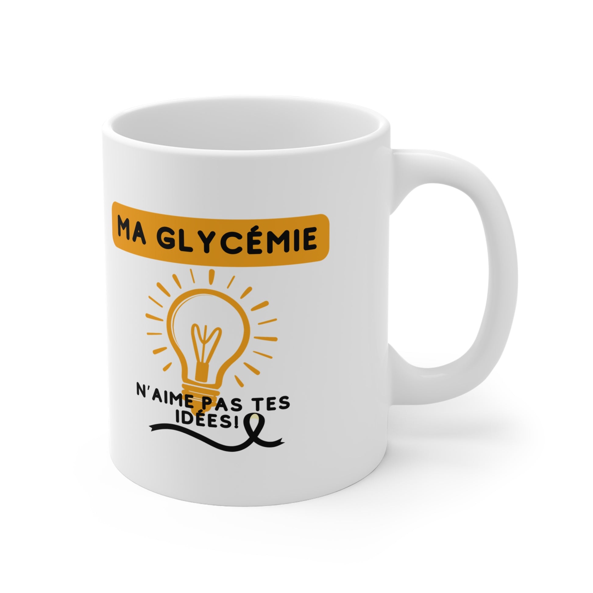 The Diabuddies Store My Blood Sugar Doesn't like your Ideas (French) - Mug 11oz My Blood Sugar Doesn't like your Ideas (French) - Mug 11oz: We get it. Some mornings (or afternoons, or evenings!) your blood sugar just has a mind of its own. This hilarious