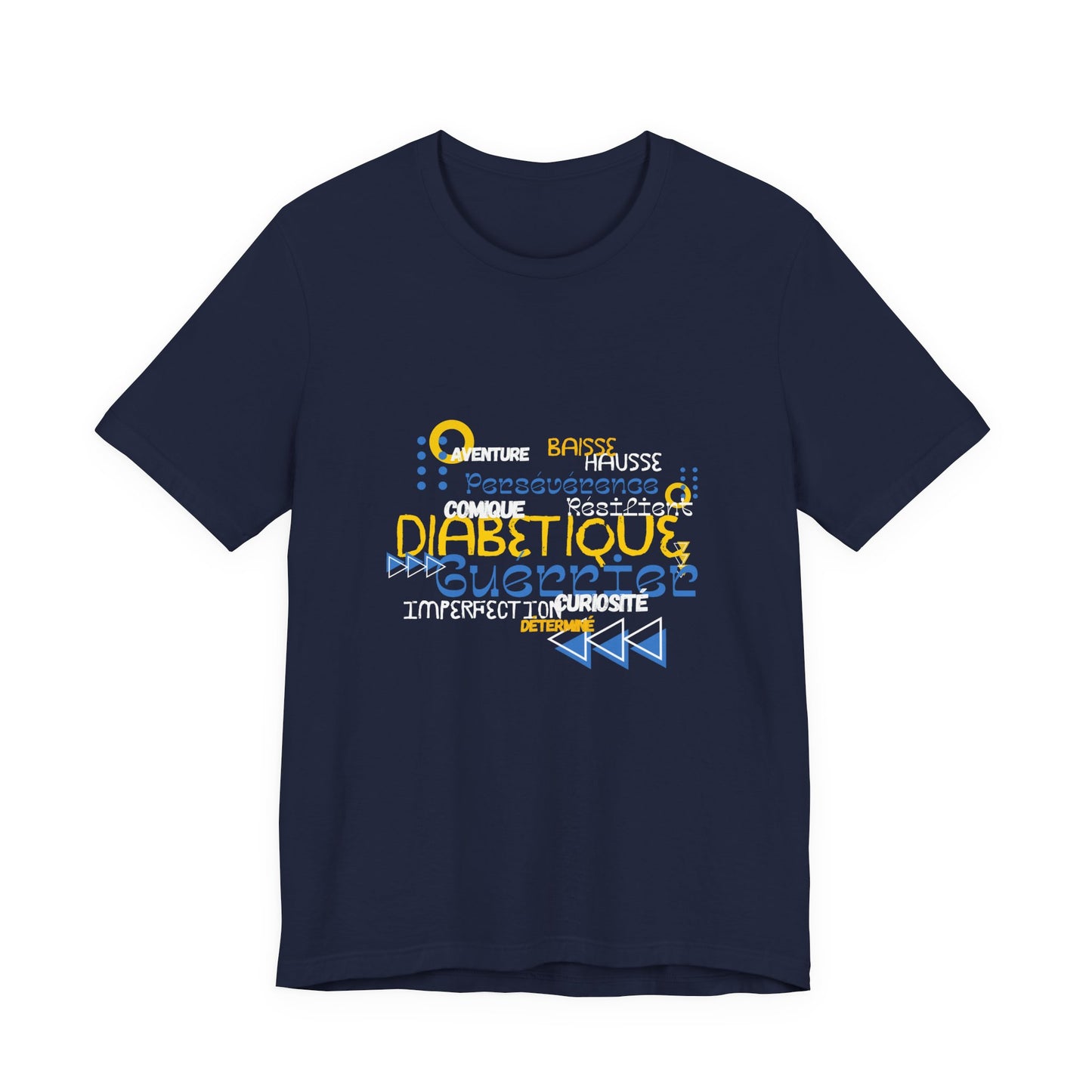 The Diabuddies Store Uplifted & Unleashed (French) - Unisex Tee Uplifted & Unleashed (French) - Unisex Tee: Embrace your strength, defy the odds. This tee is more than just a shirt; it's a vibrant testament to the diabetic warrior within. T-Shirts $22.50