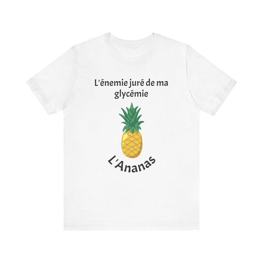 Blood Sugar's Arch Nemesis The Pineapple (French) Unisex Tee The Diabuddies Store T-Shirts $24.25