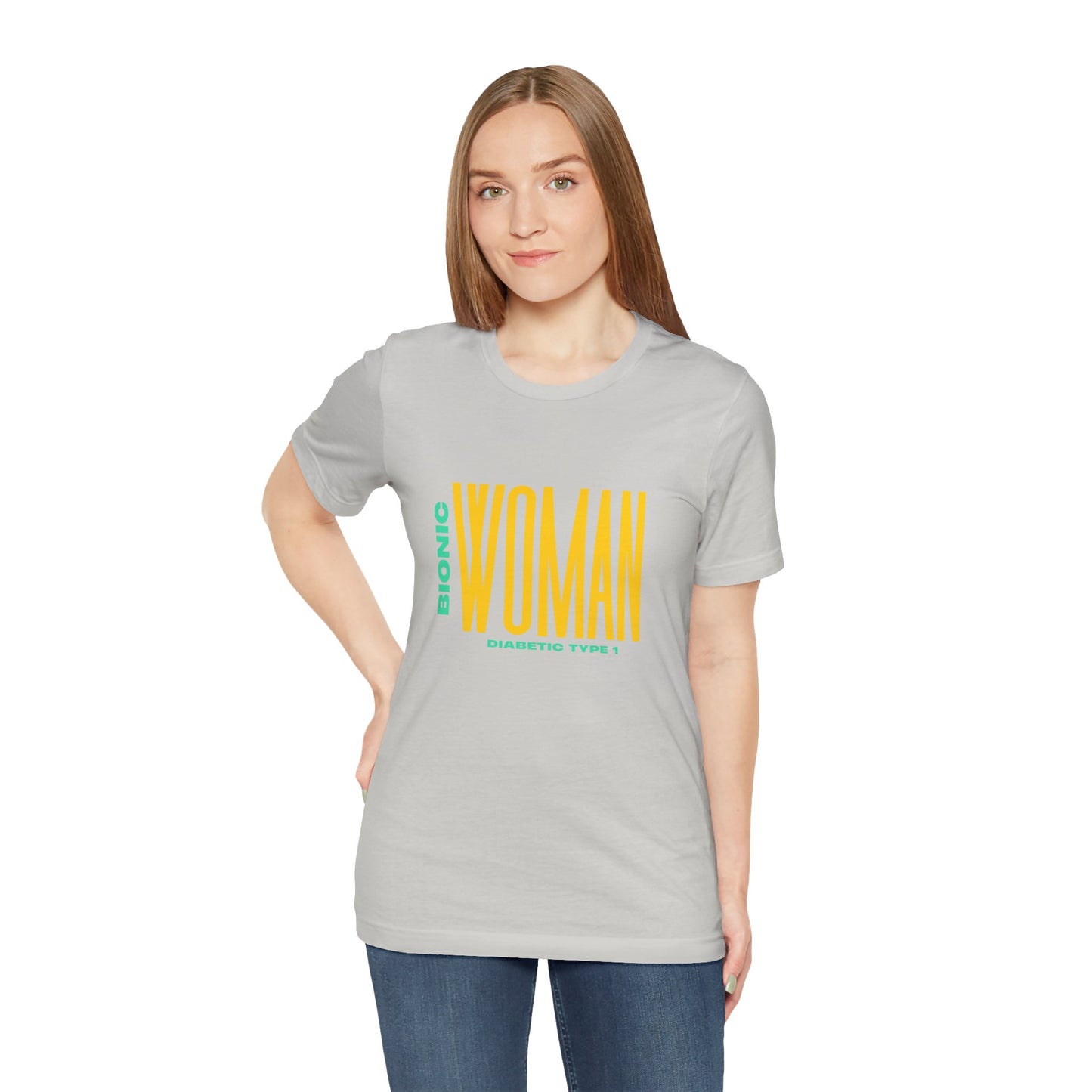The Diabuddies Store Bionic Woman (Diabetes) - Unisex Tee Bionic Woman (Diabetes) - Unisex Tee: Unleash your inner Bionic strength! This Unisex Tee is a powerful statement of resilience, strength, and modern-day heroism for anyone living with Type 1 Diabe