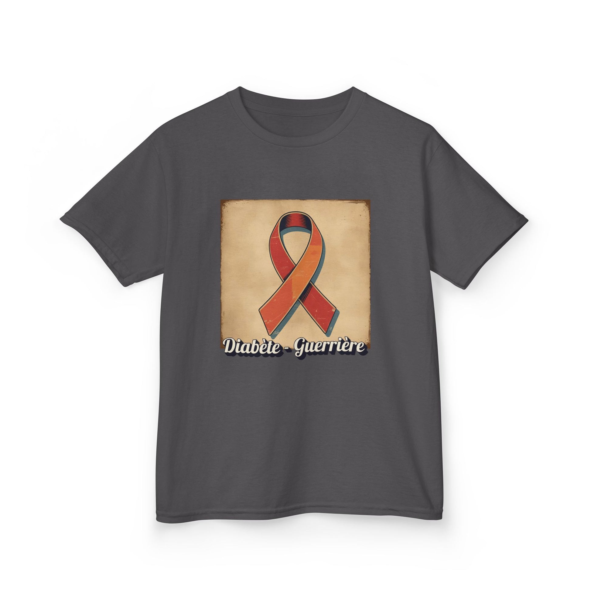 The Diabuddies Store Diabetes Warrior, Retro Look (French / Guerrière) - Kids Tee Diabetes Warrior, Retro Look (French / Guerrière) - Kids Tee: Let your young one show off their strength and style with our "Diabète - Guerrière" Retro Look French Kids Tee!