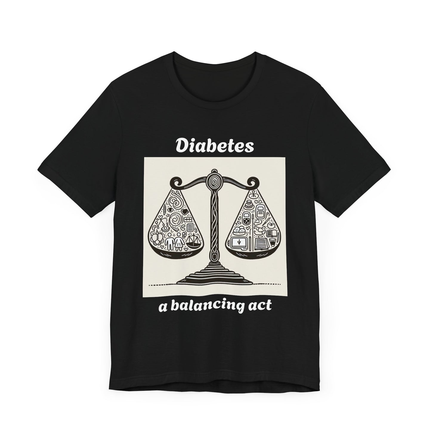 Diabetes Balancing Act - Unisex Tee The Diabuddies Store T-Shirts $24.25