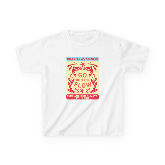 The Diabuddies Store Go with the Flow - Kids Tee Go with the Flow - Kids Tee: Embrace your journey with confidence in our vibrant "Go with the Flow" kids Tee. Engineered for those who live with a pump and CGM, this tank ensures your devices are always wit