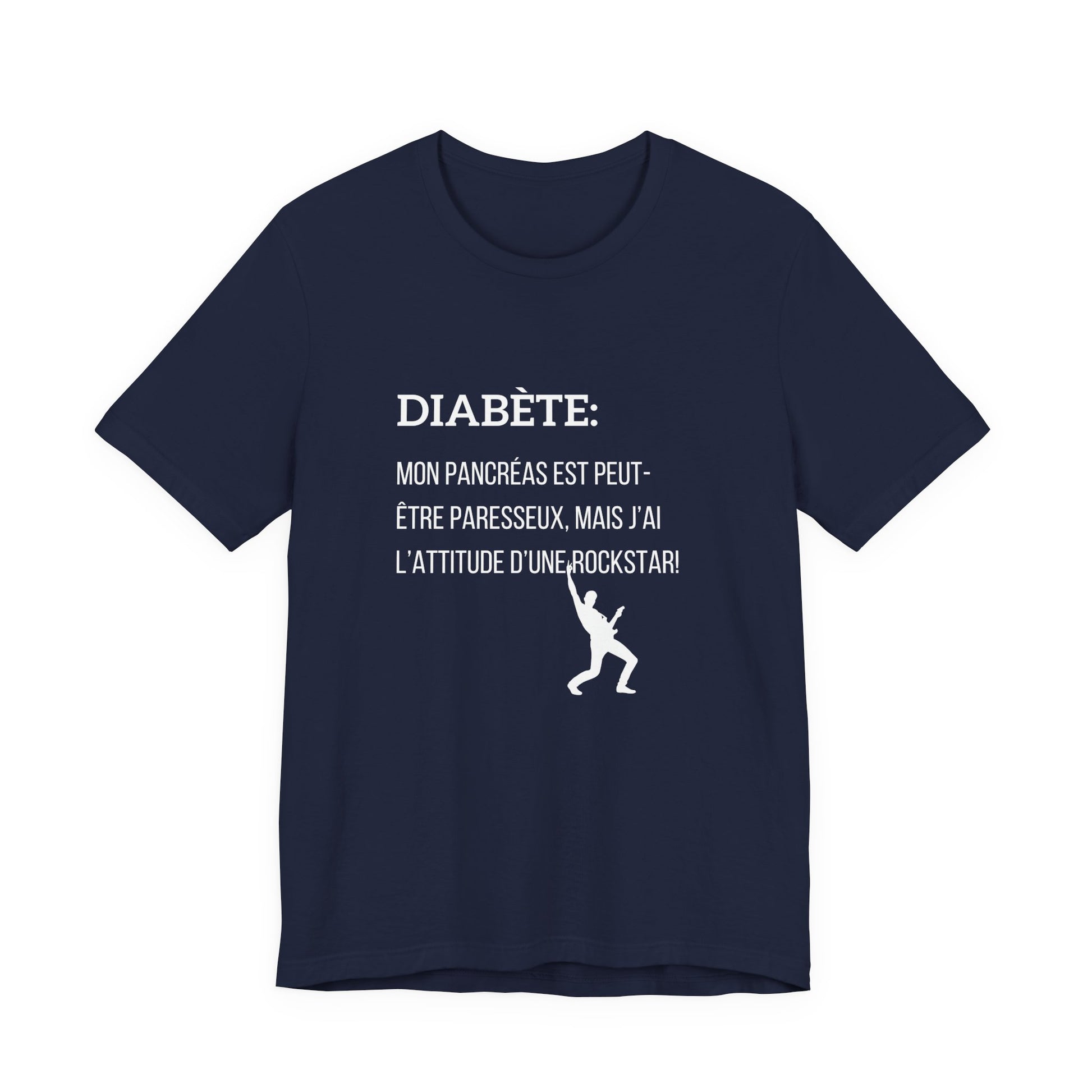 Lazy Pancreas, Rockstar Attitude (French) - Unisex Tee The Diabuddies Store T-Shirts $22.50