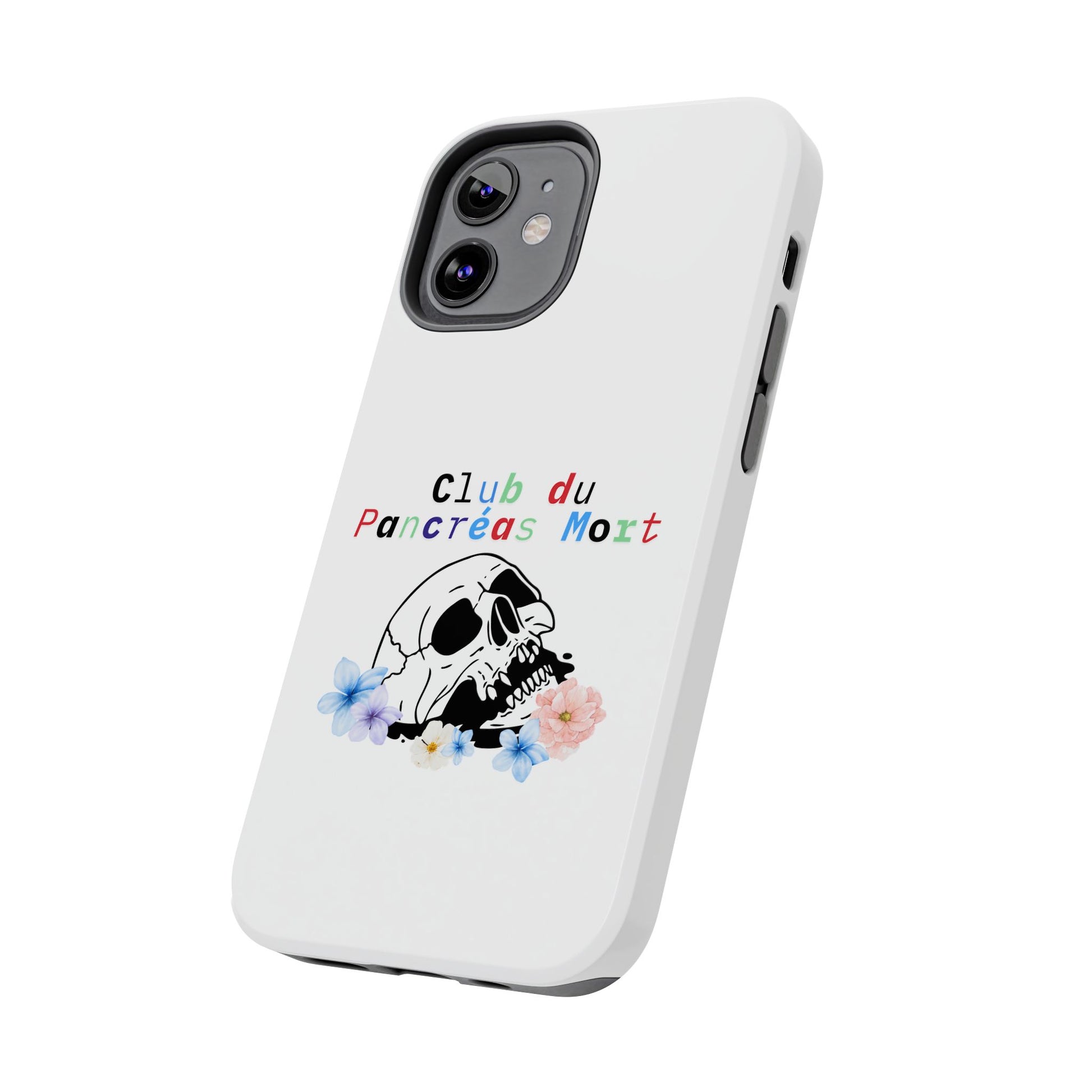 Skull & Flowers, Dead Pancreas Club (French) - Phone Cases The Diabuddies Store Mobile Phone Cases $18.23